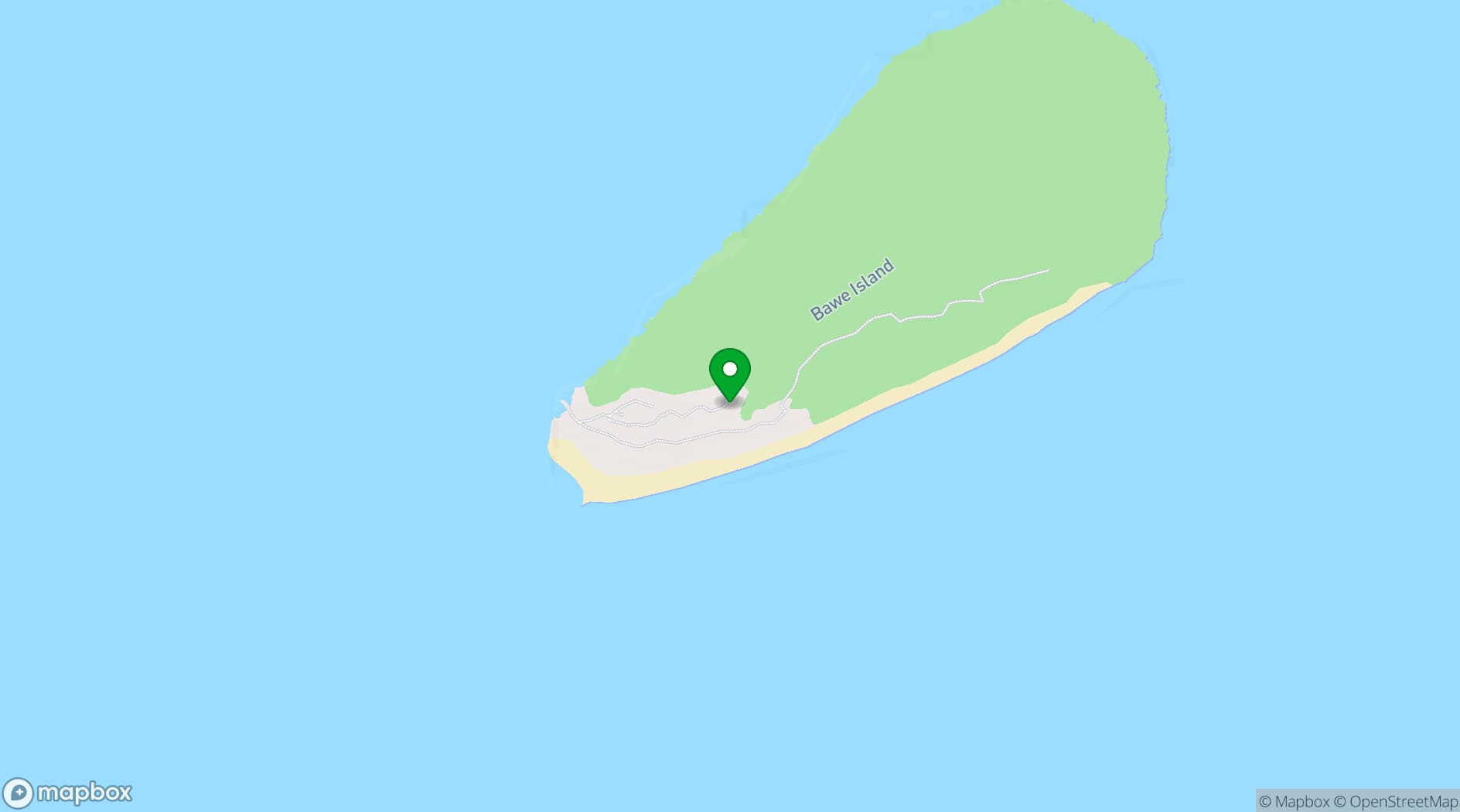 Map showing Bawe Island