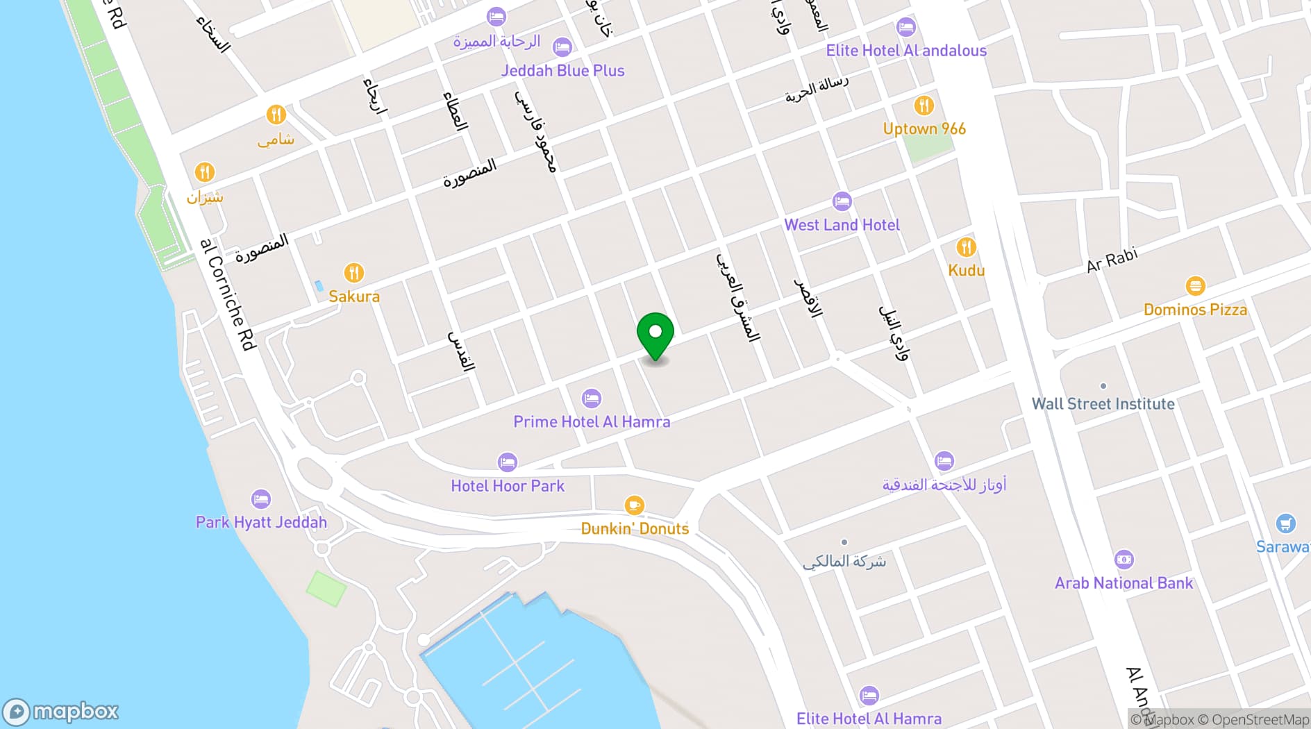 Map showing Radisson Blu Hotel, Jeddah Al Hamra