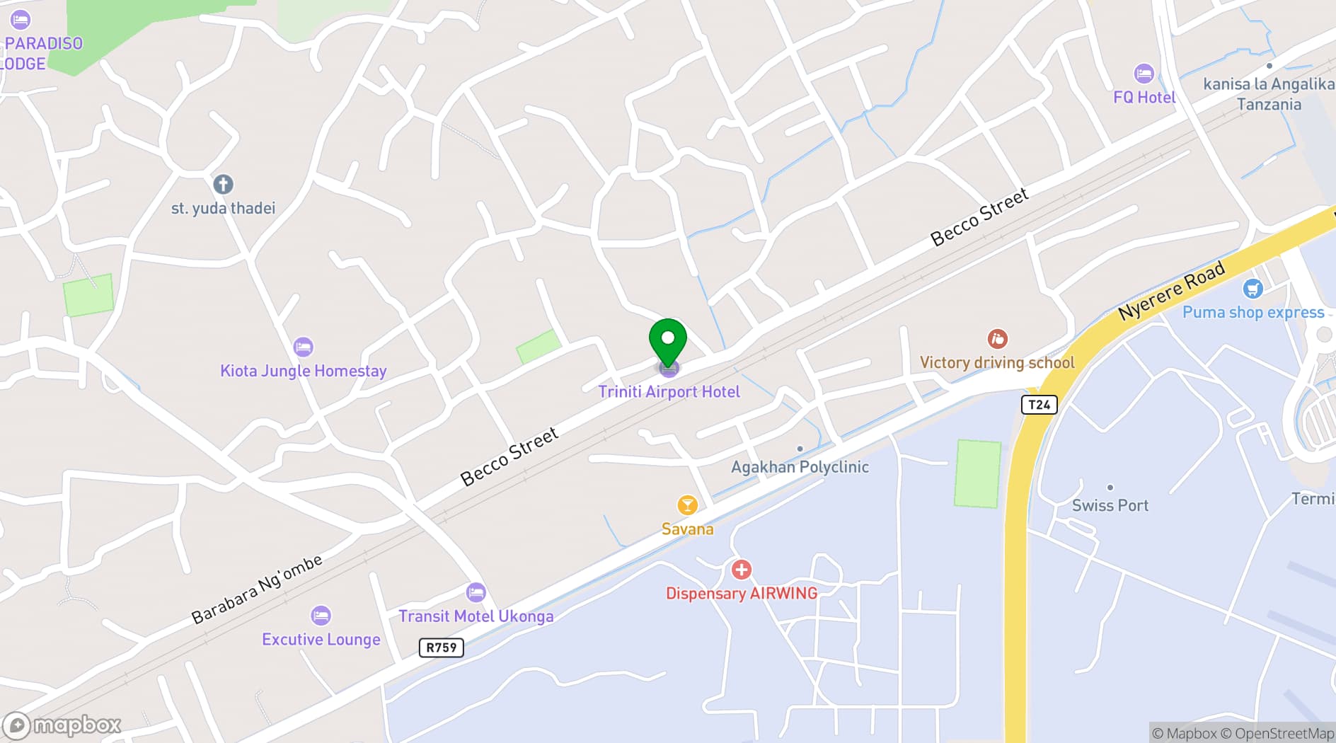 Map showing Triniti