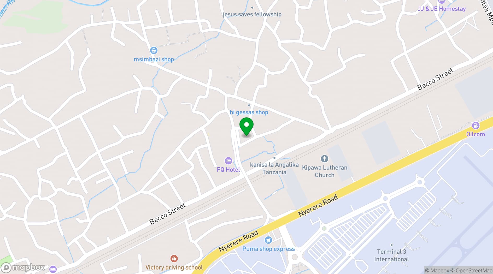 Map showing Rungwe City Hotel