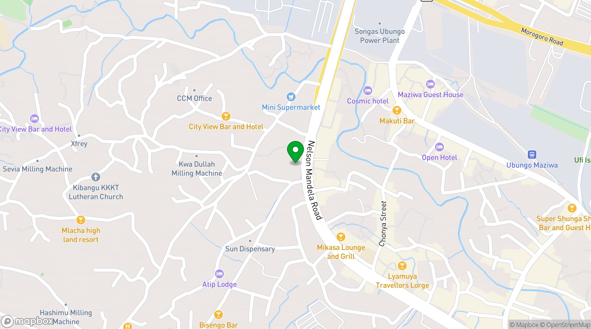 Map showing Riverside Hall