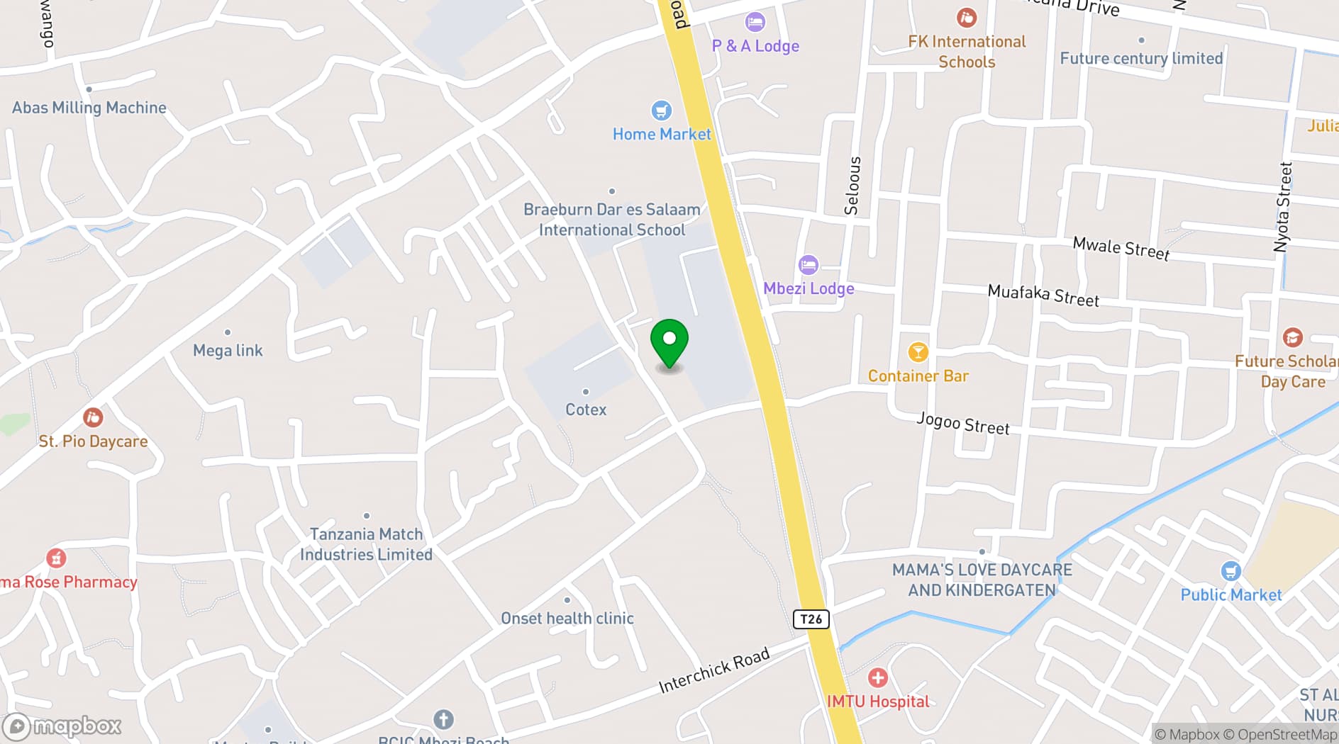 Map showing Jogoo Social Hall