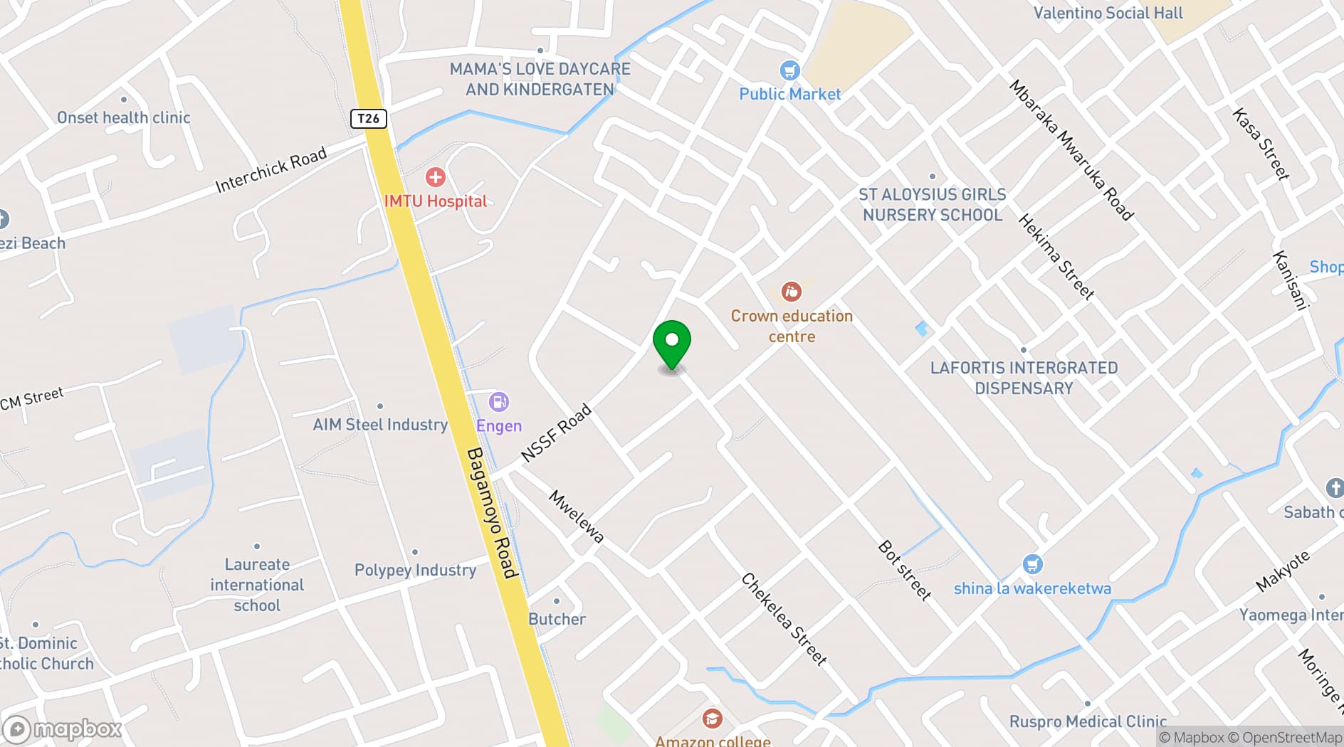 Map showing Sunset (Buffalo) Social Hall