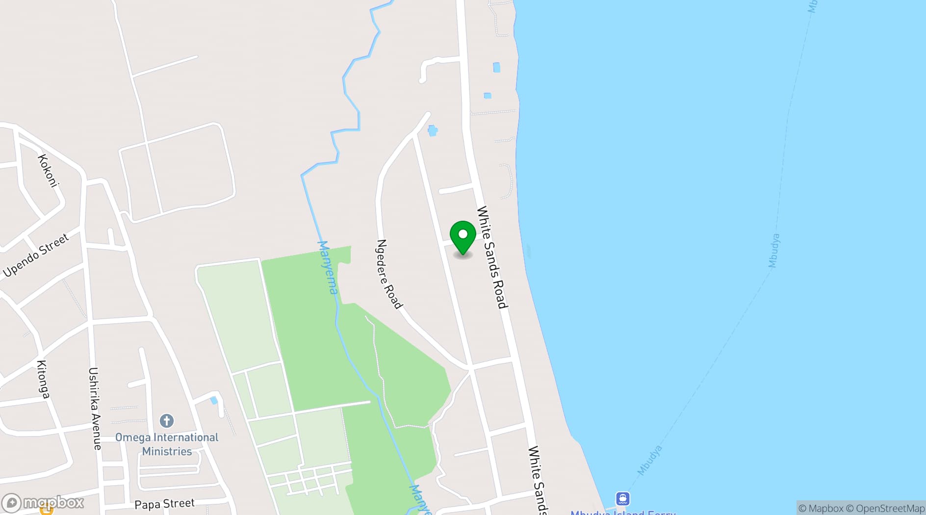 Map showing White Sands Resort and Conference Centre