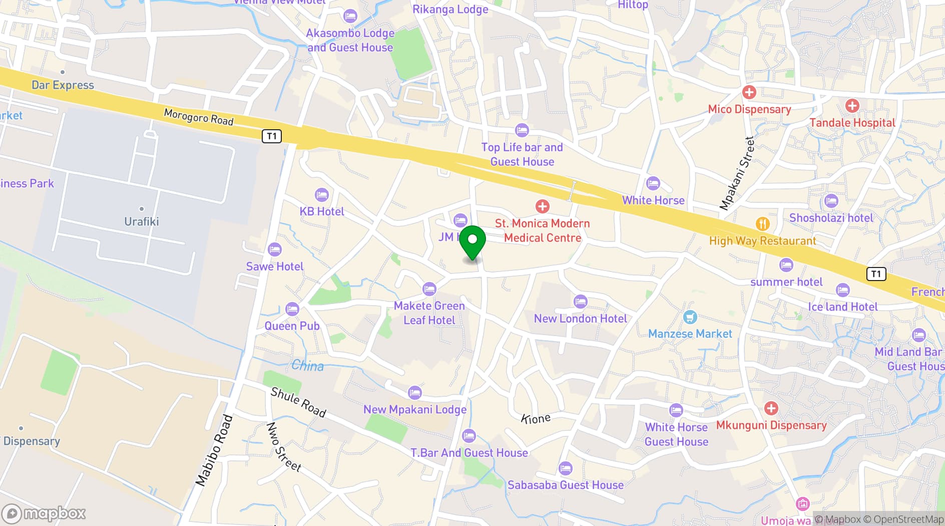 Map showing Jaromax Palace Hotel