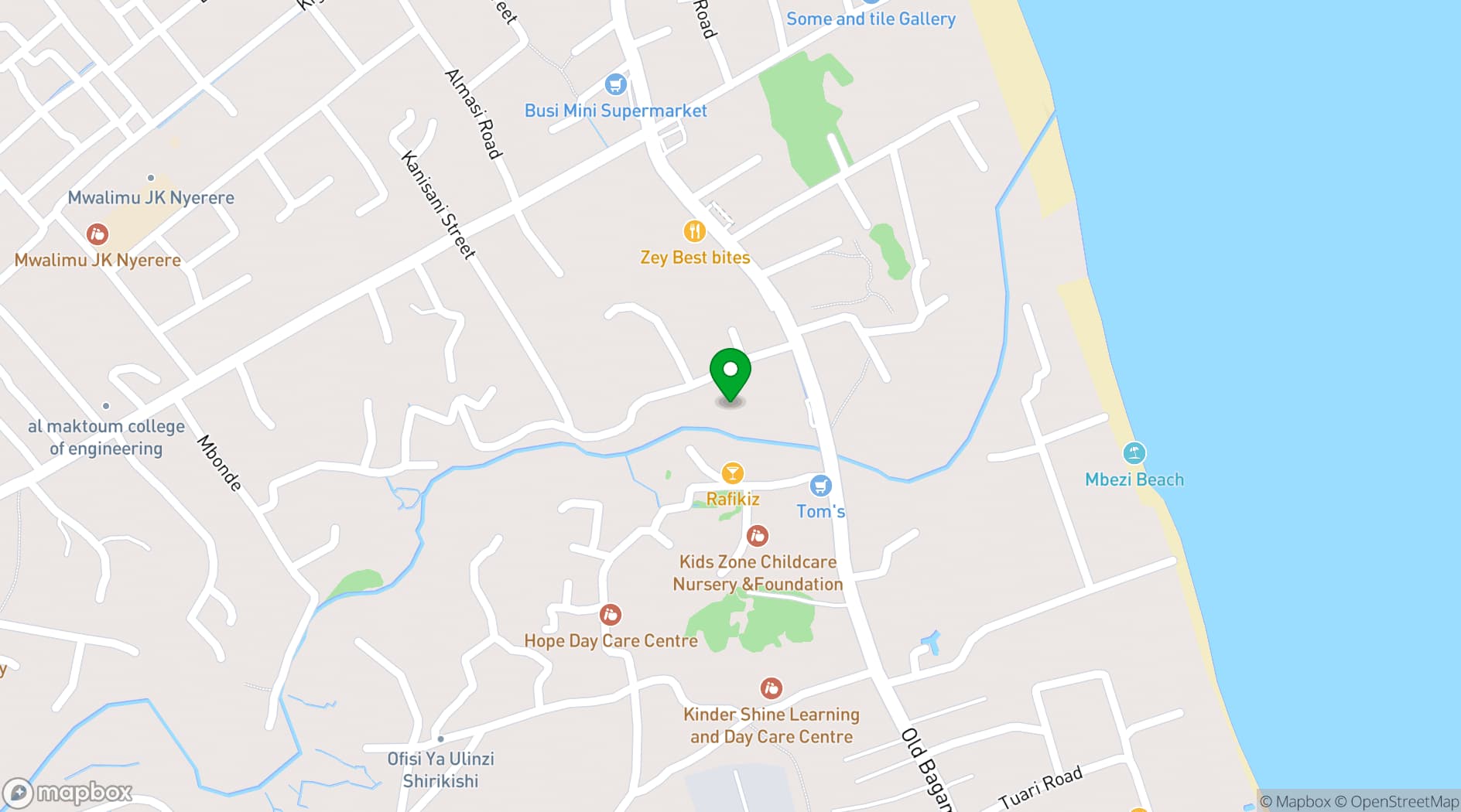 Map showing Masiani Hall