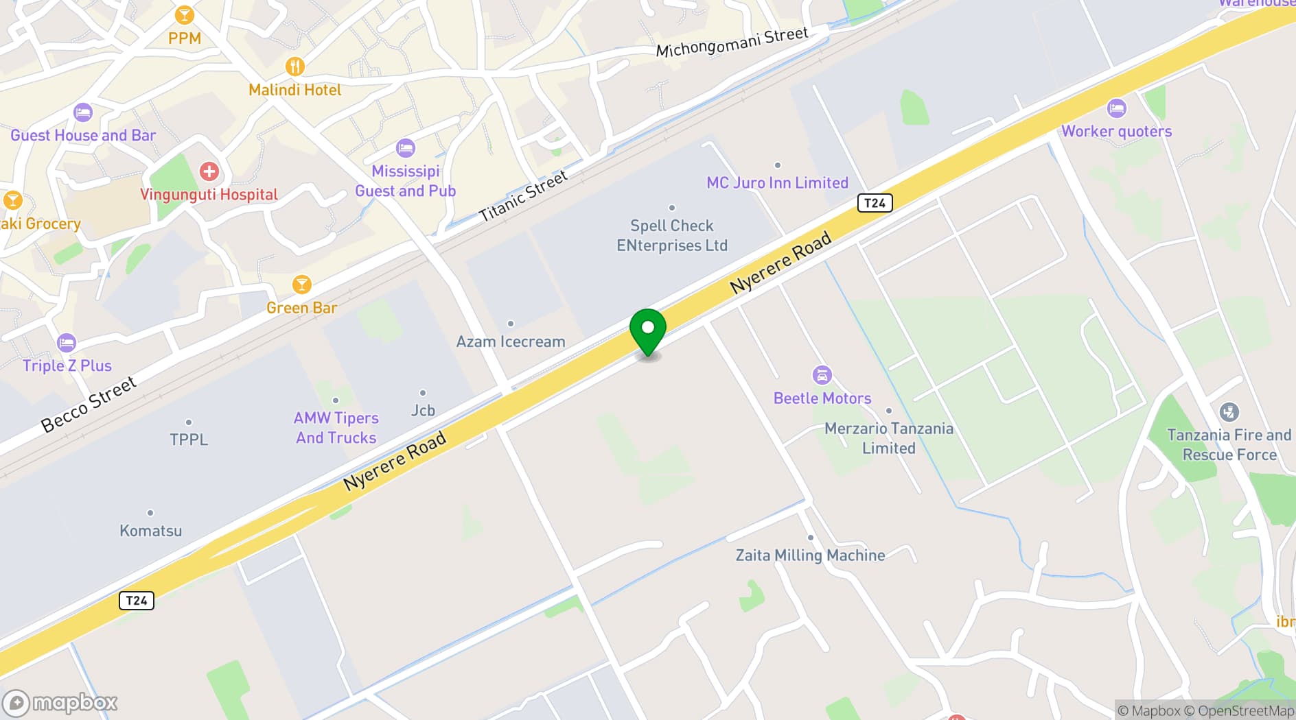 Map showing Hotel Blue Sapphire