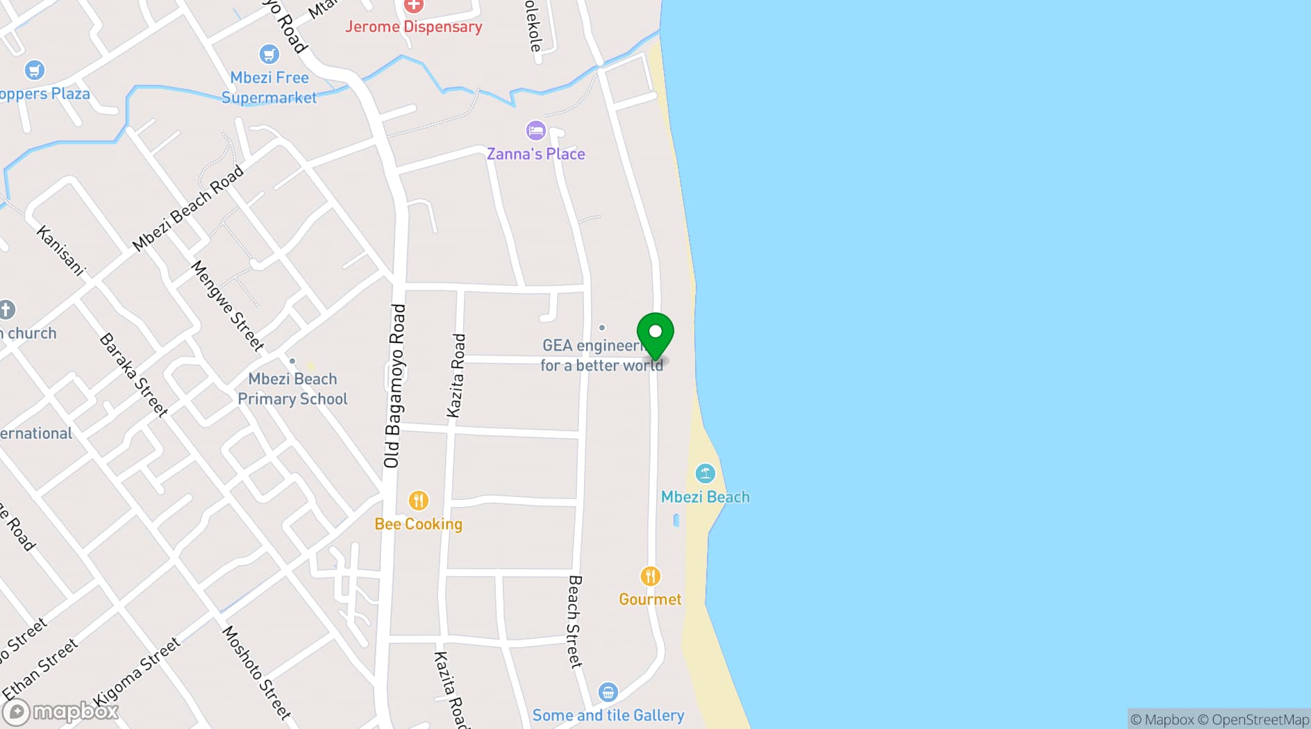 Map showing Upepo Garden
