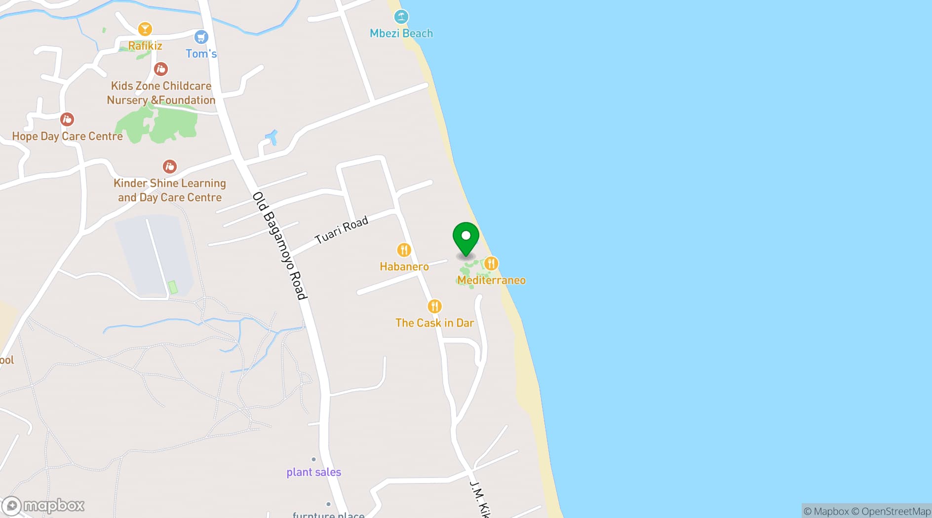 Map showing Mediterraneo Hotel & Restaurant
