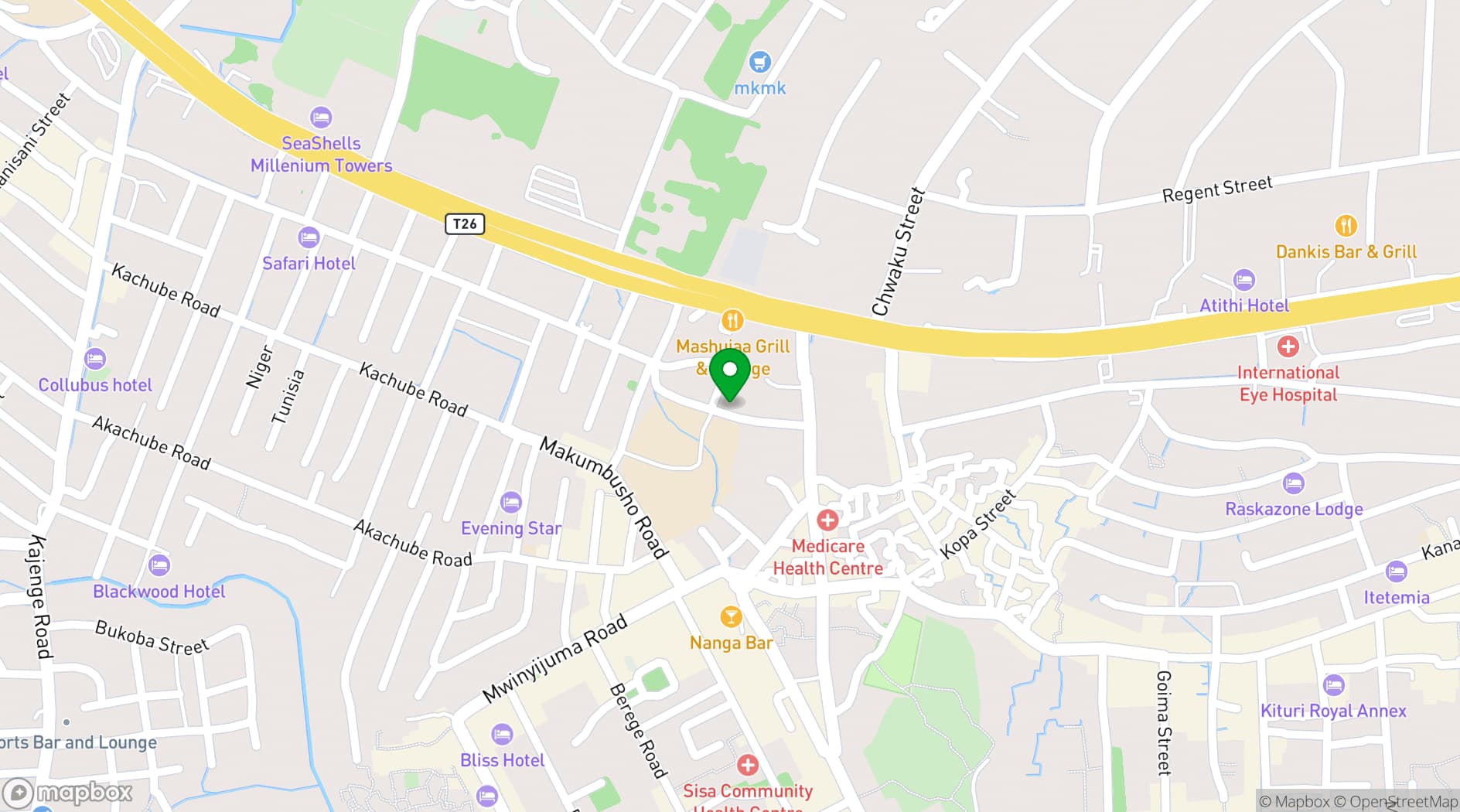 Map showing K27 PREMIER INN
