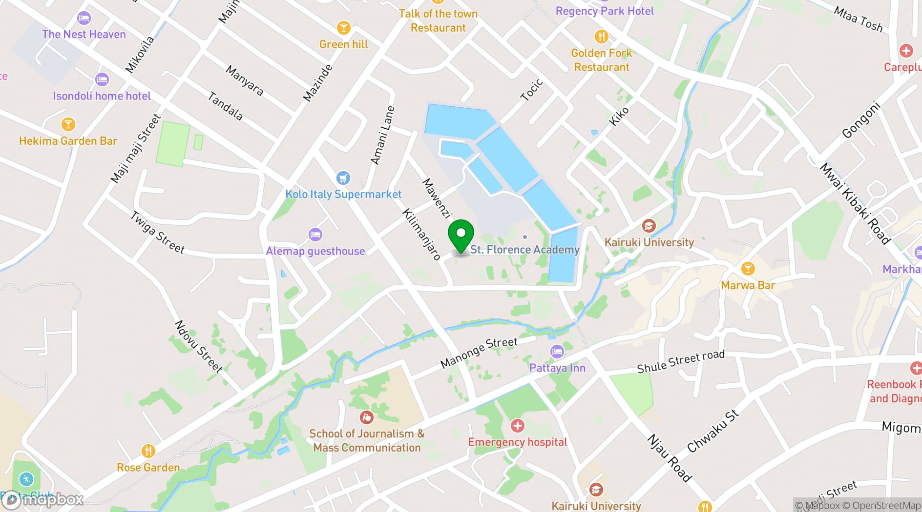 Map showing TZ Venue