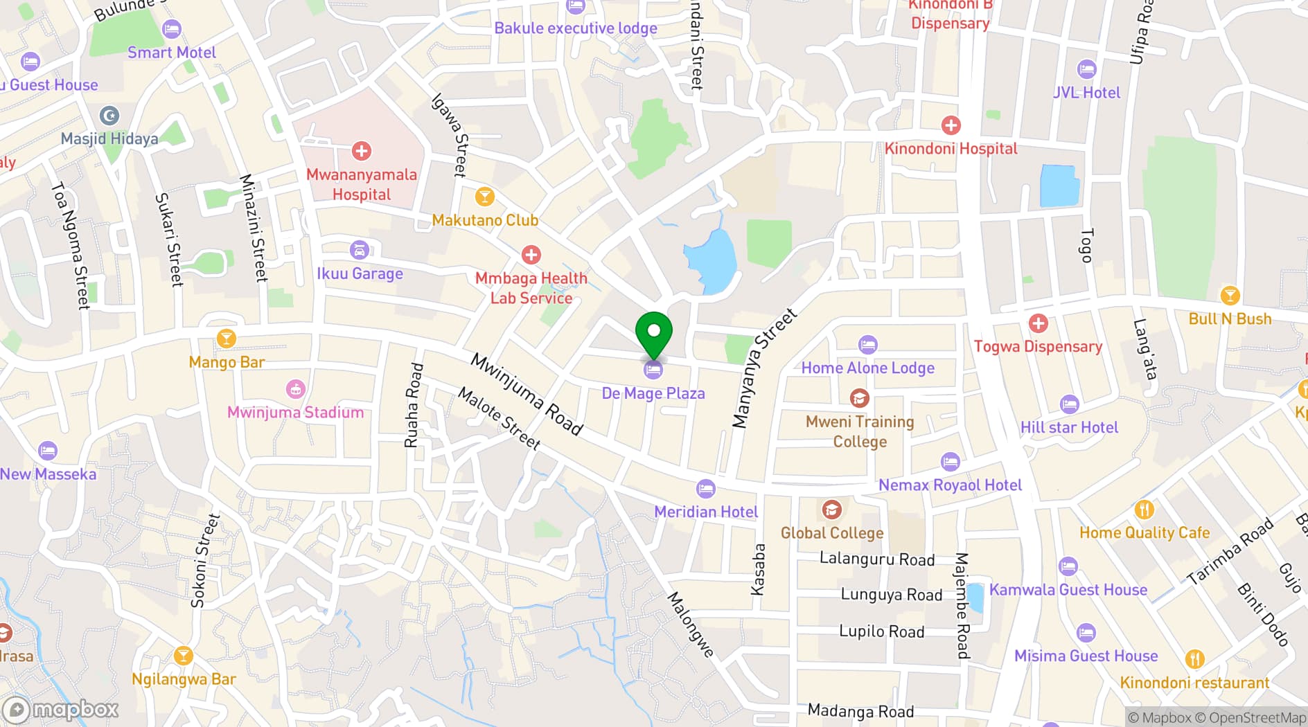 Map showing Hotel De Mag PLAZA