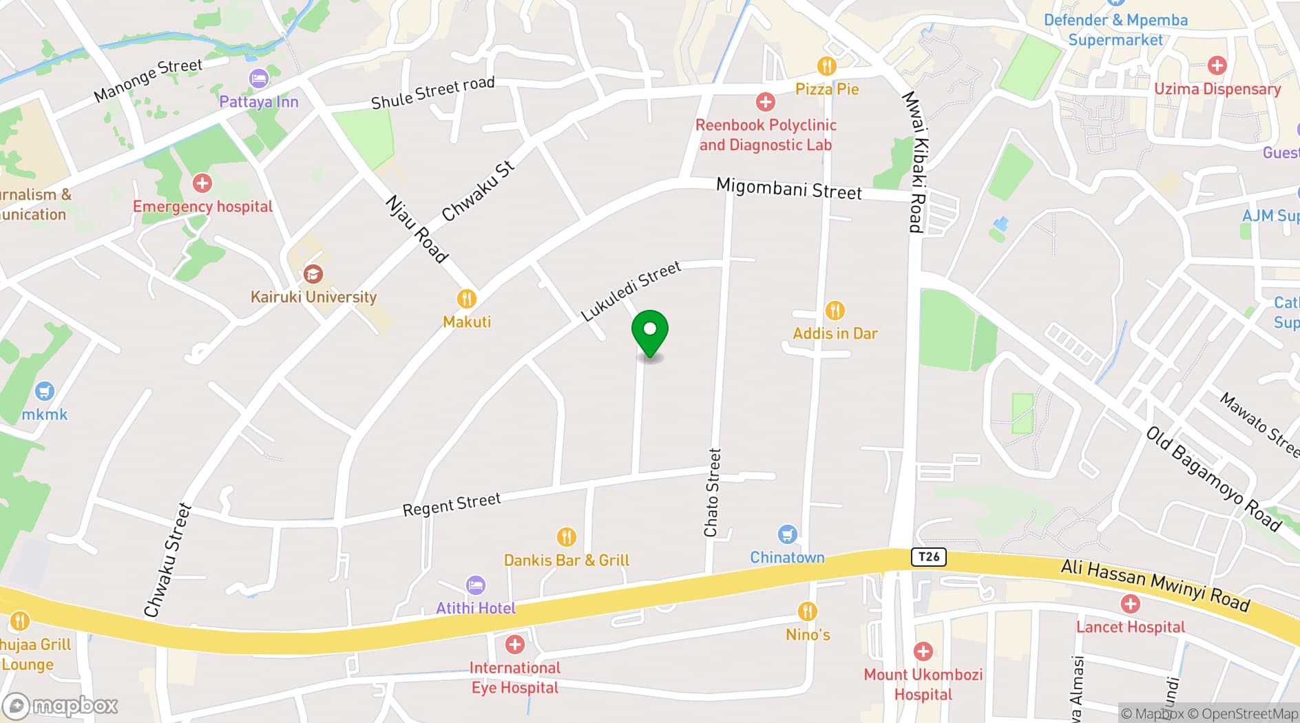 Map showing Tips Lounge