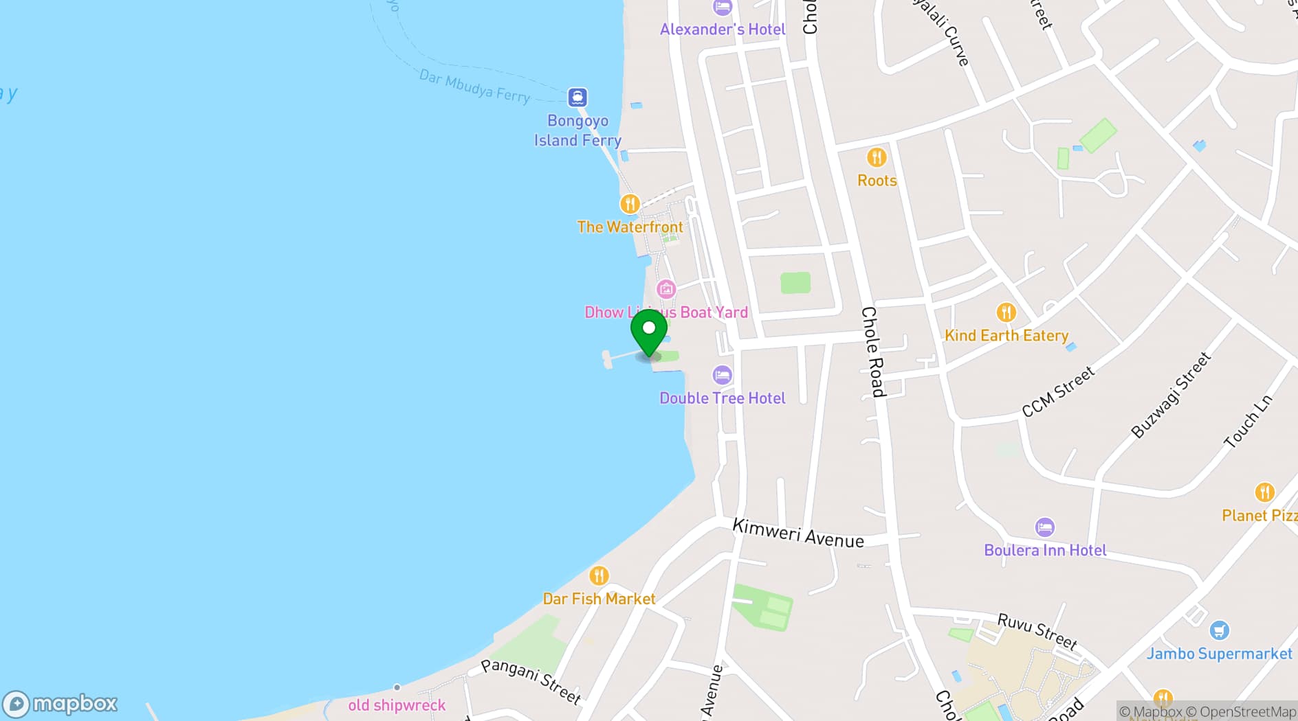 Map showing Delta Hotels Dar es Salaam