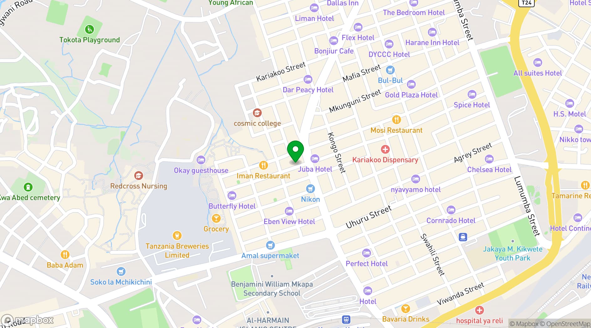 Map showing Hong Kong Hotel
