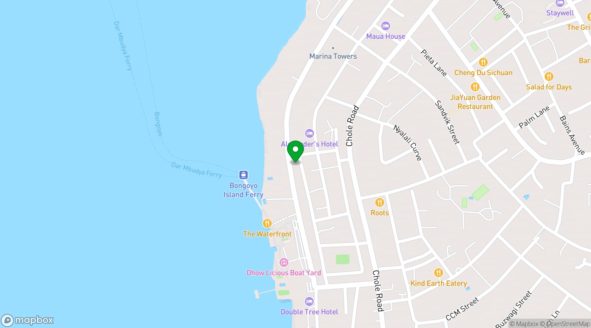 Map showing Element Dar es Salaam