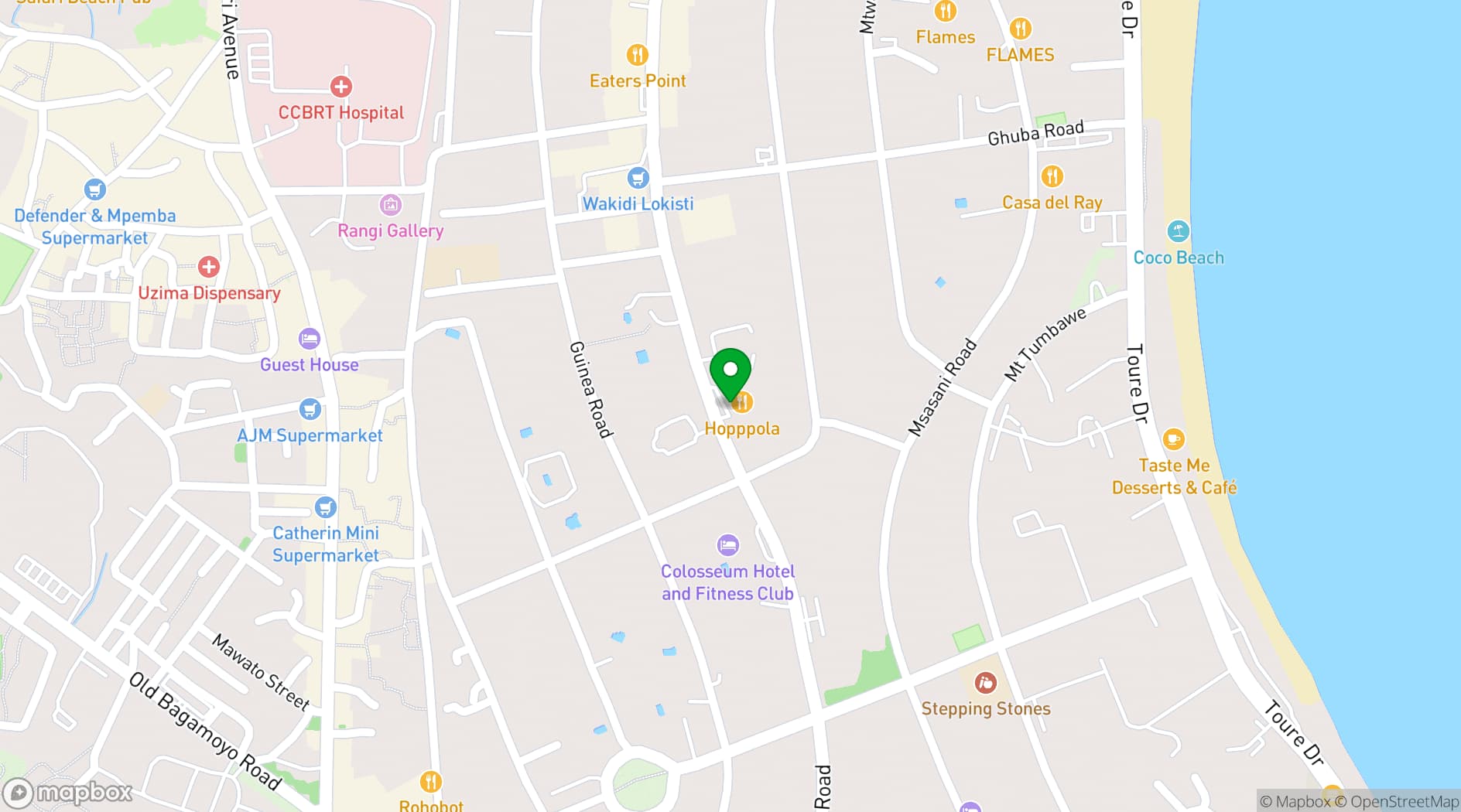 Map showing Hoppipola