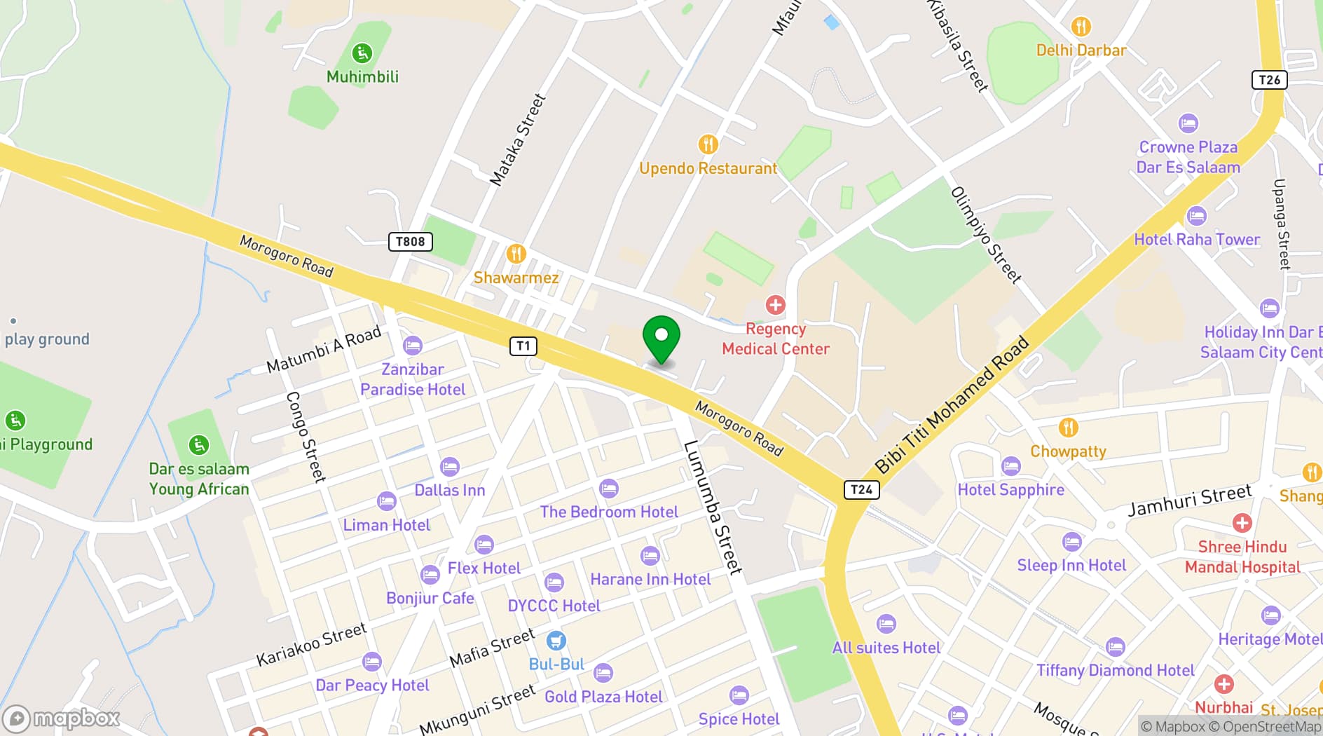 Map showing Aura Suites