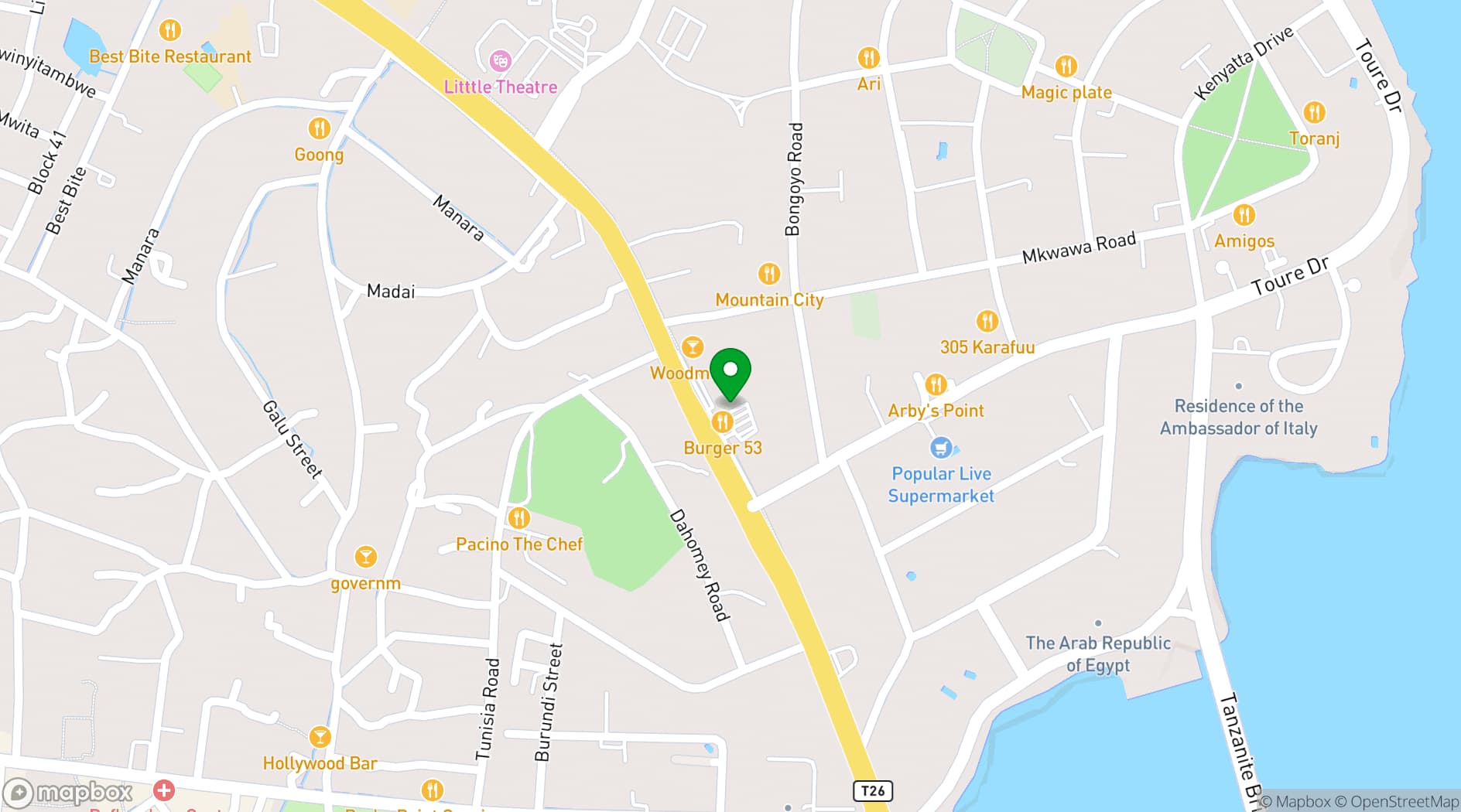 Map showing Terrace Lounge