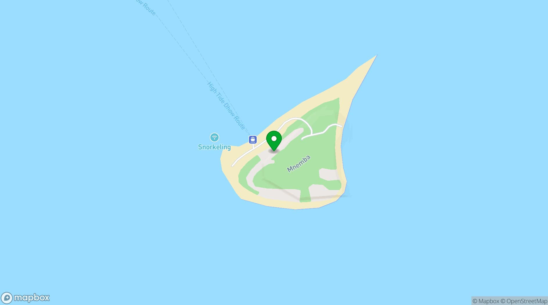 Map showing andBeyond Mnemba Island