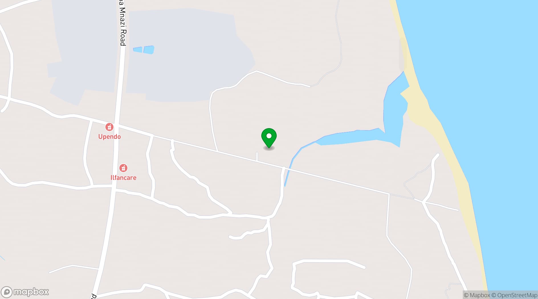 Map showing Mtoni Village Dar es Salaam