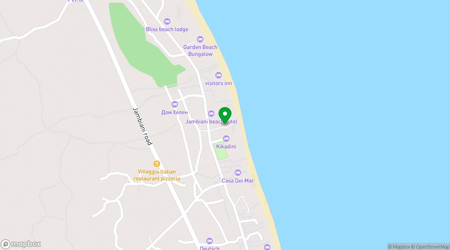 Map showing Casa Beach Hotel