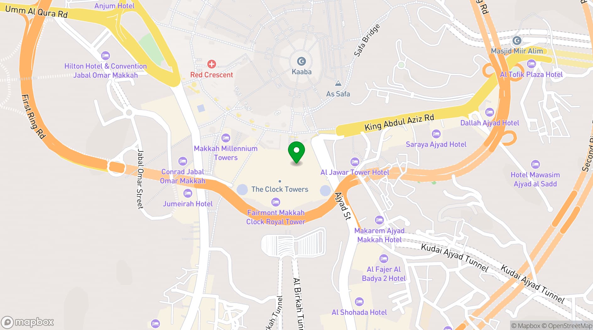 Map showing Al Marwa Rayhaan by Rotana