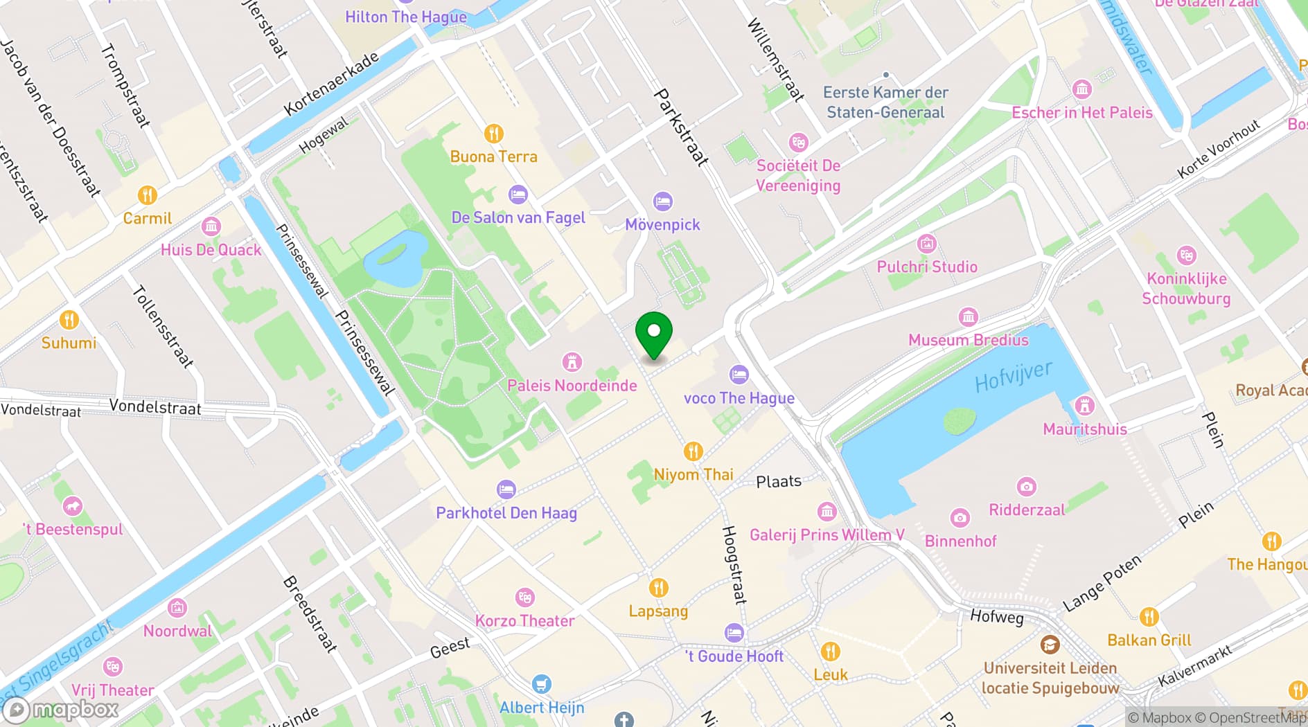 Map showing Hotel Indigo The Hague