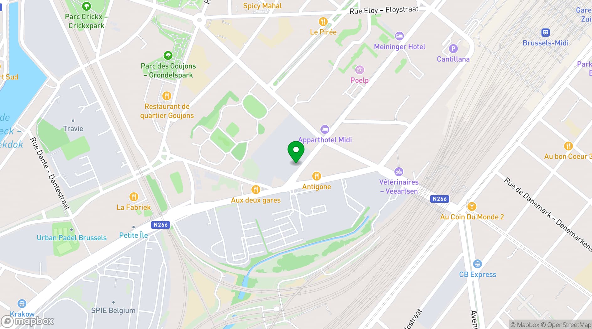 Map showing The EGG Brussels