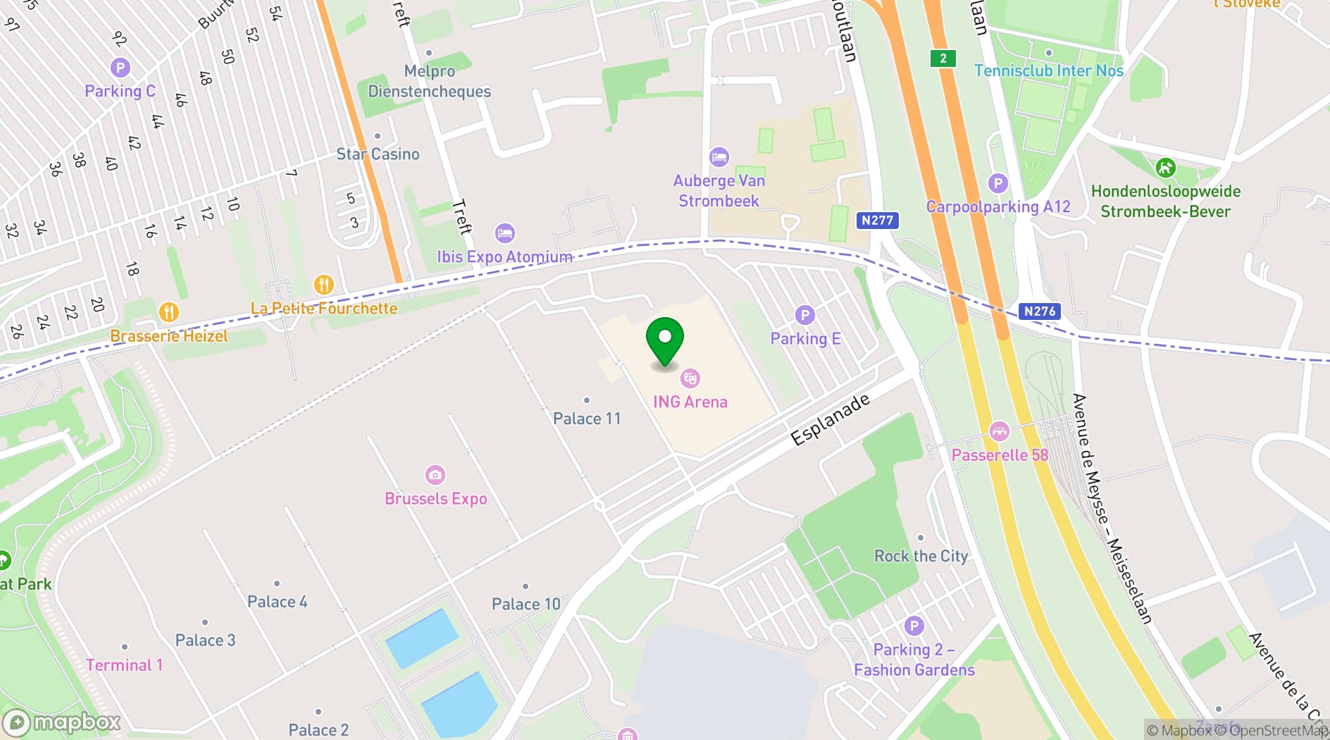 Map showing ING Arena