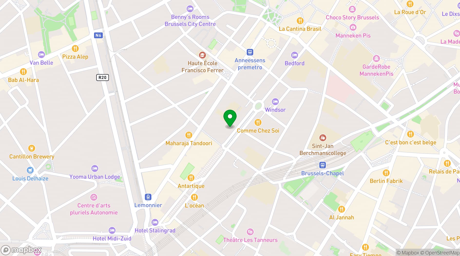 Map showing The Augustin Brussels