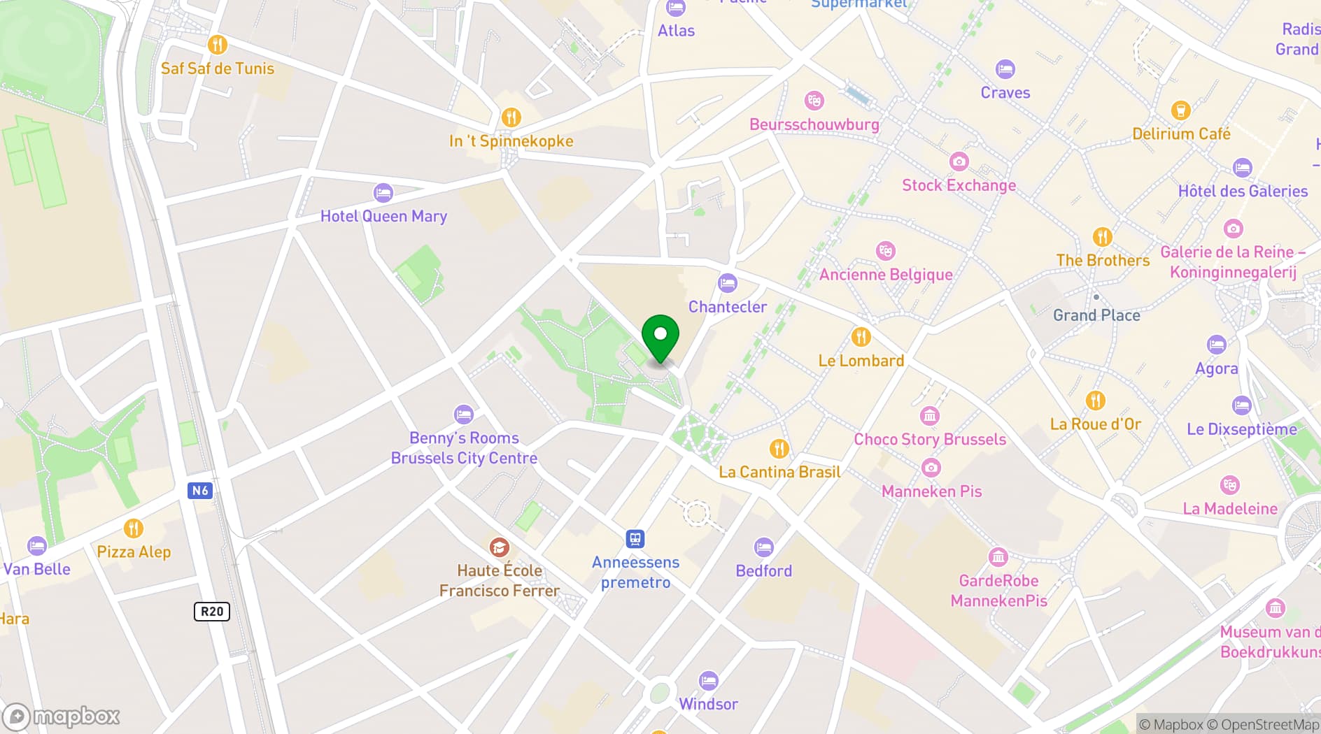 Map showing TAYOR Brussels Event Center
