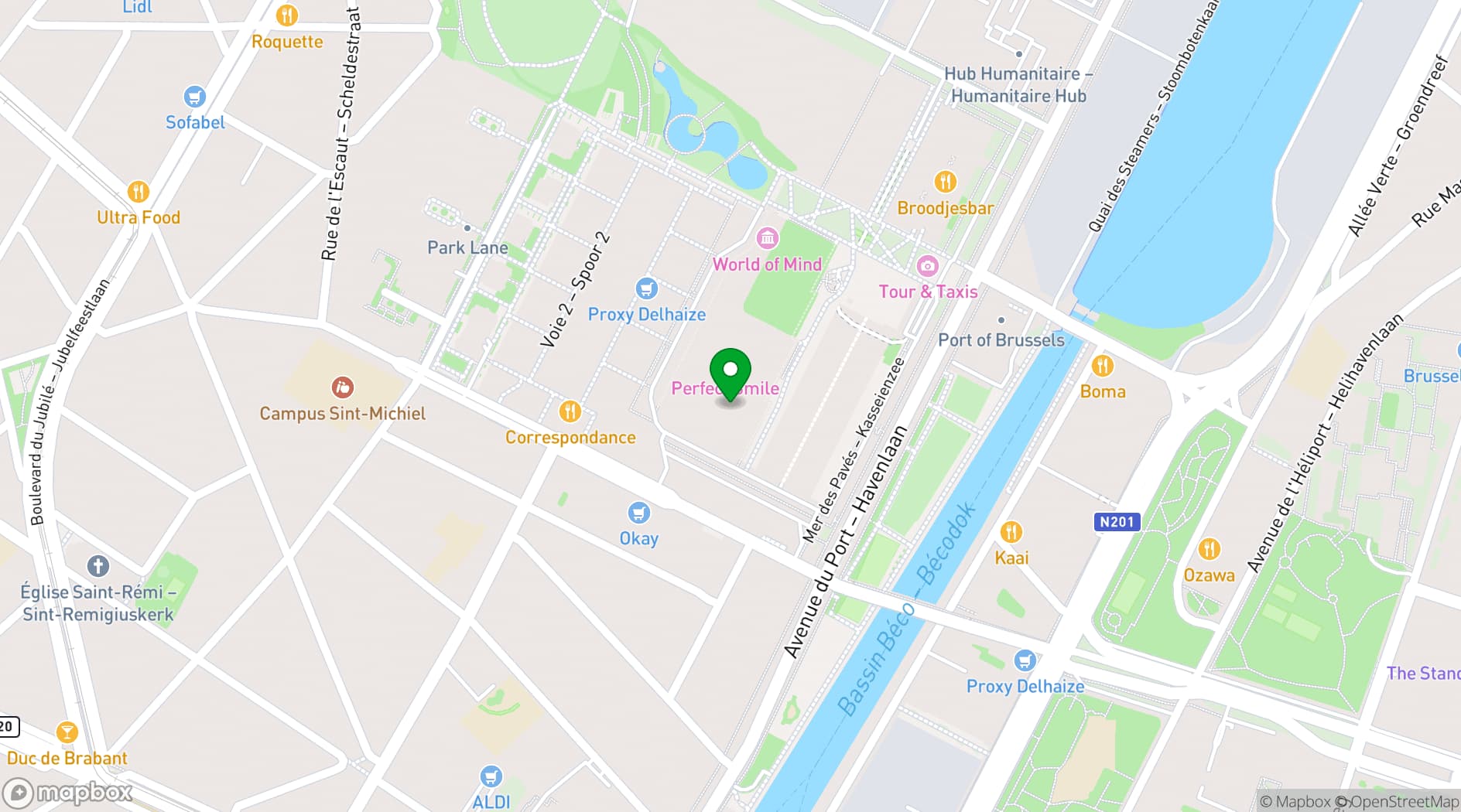 Map showing Tour & Taxis