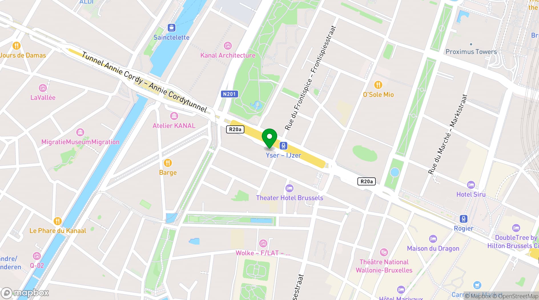 Map showing The Hotel Brussels