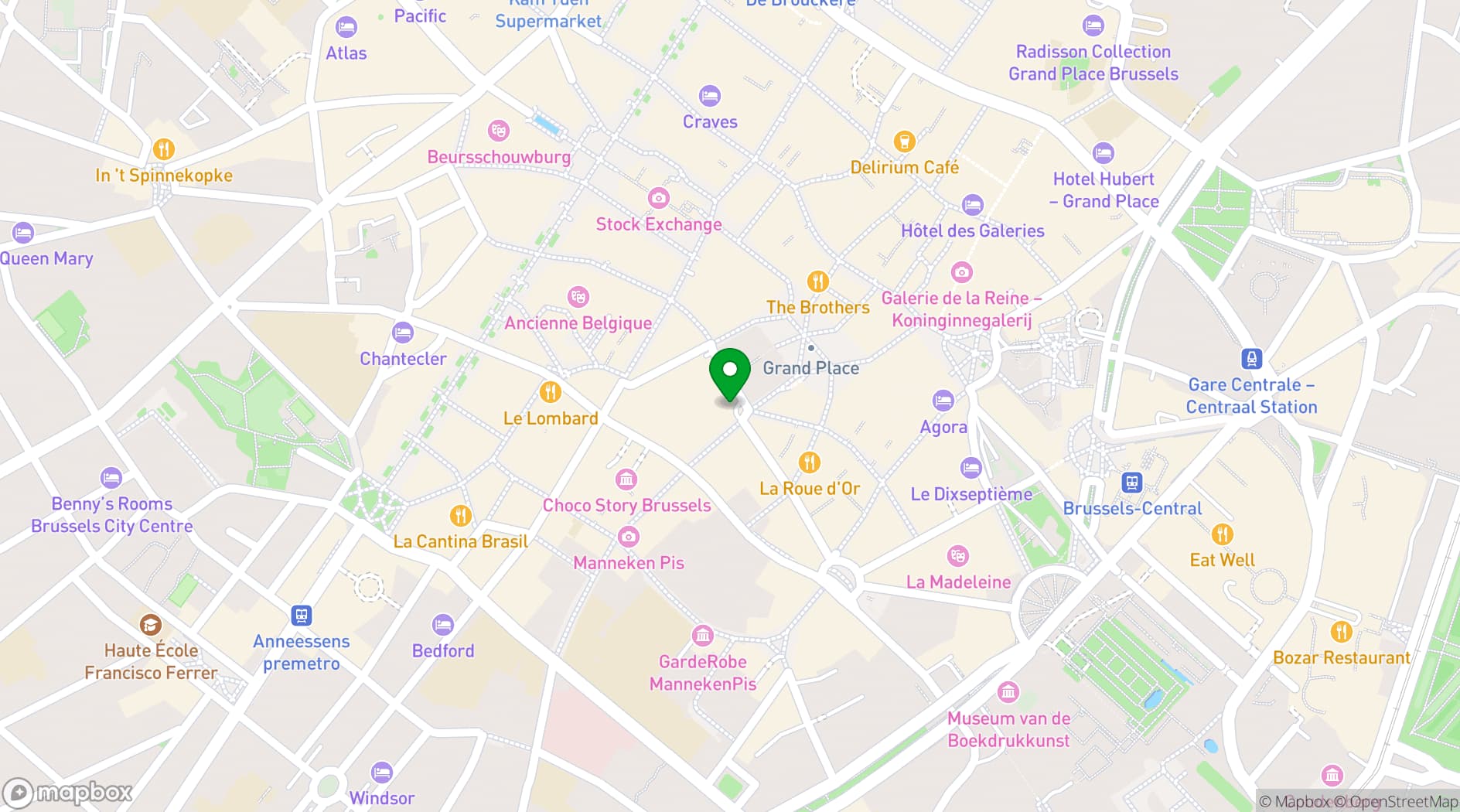 Map showing Hotel Amigo