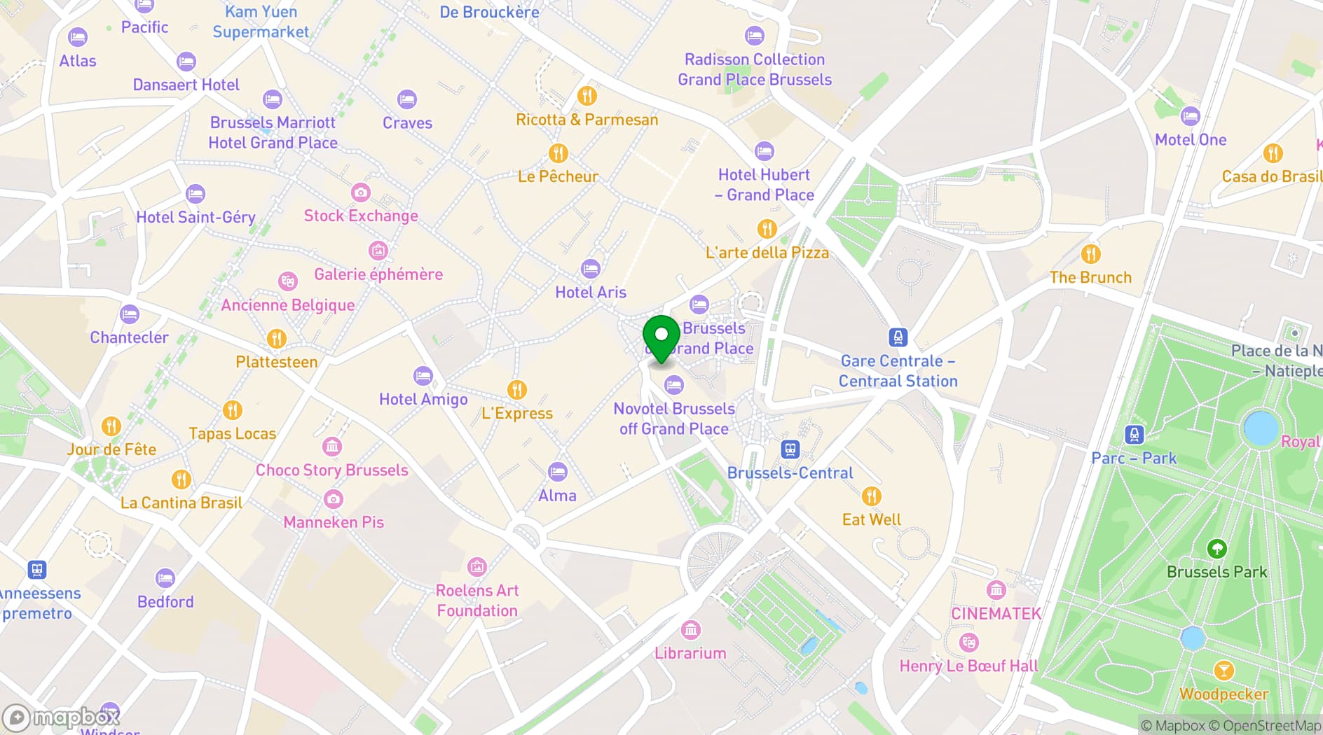 Map showing Zinnia Events