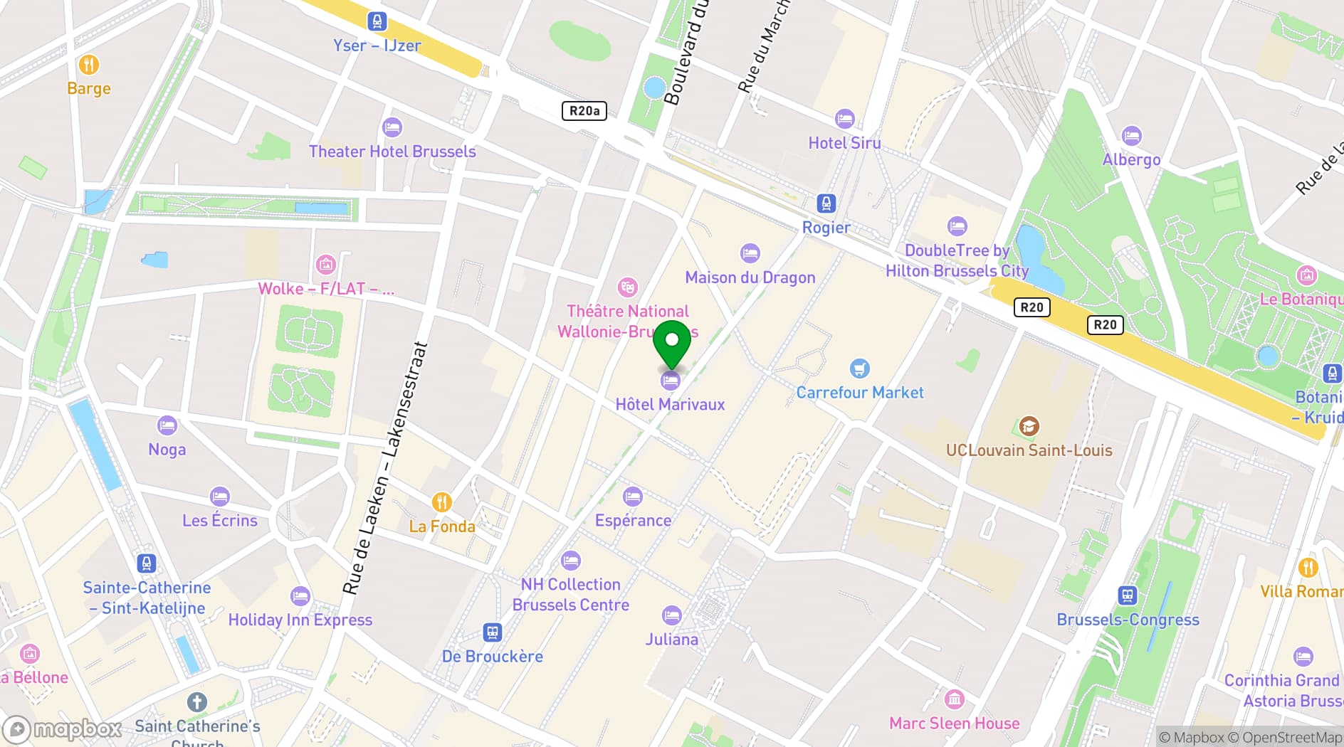 Map showing Hôtel Marivaux