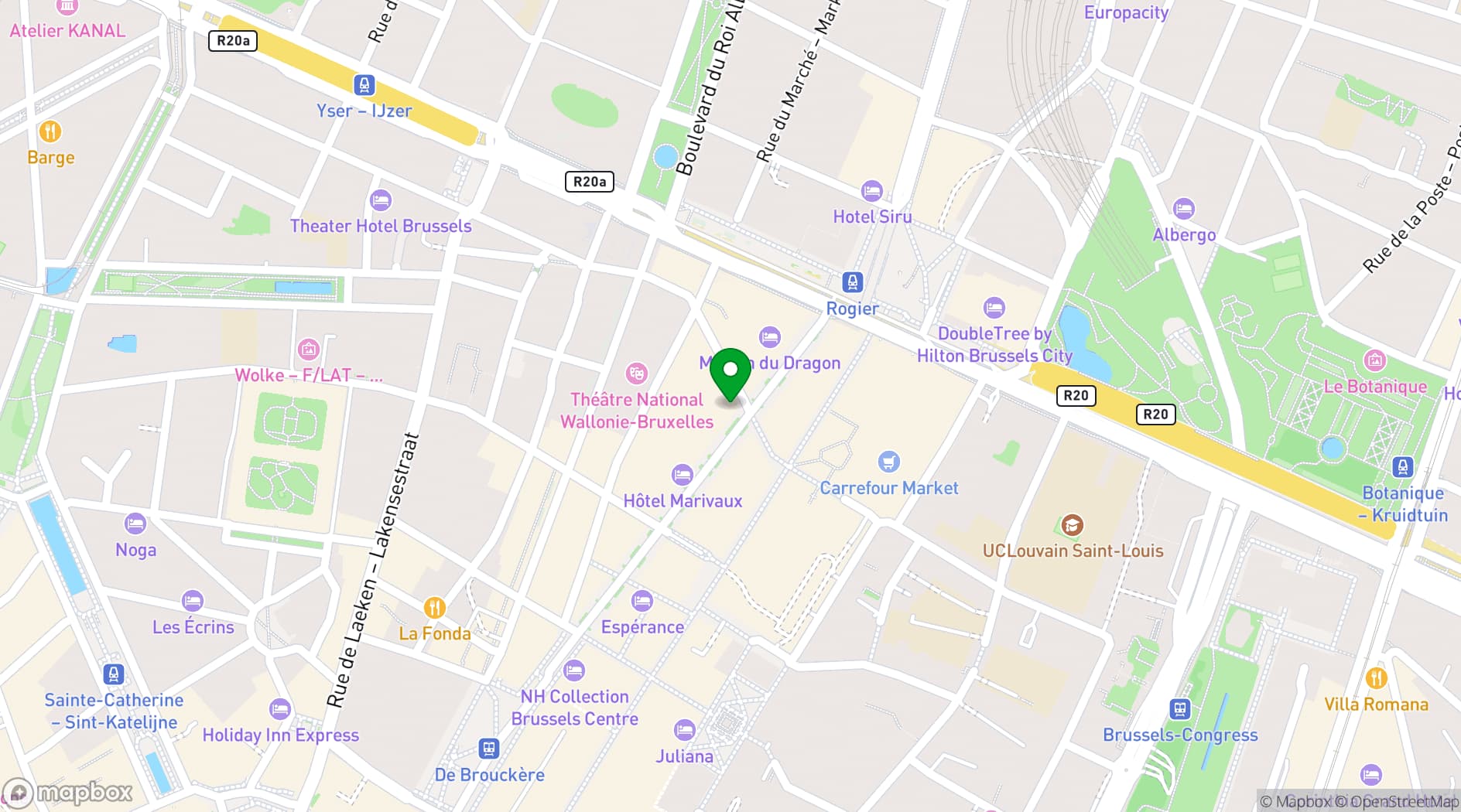 Map showing Le Plaza