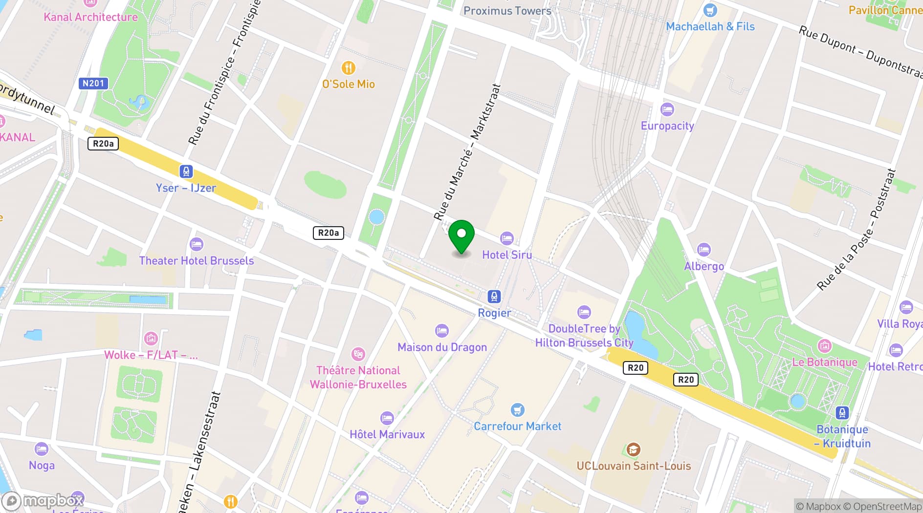 Map showing Thon Hotel Brussels City Centre