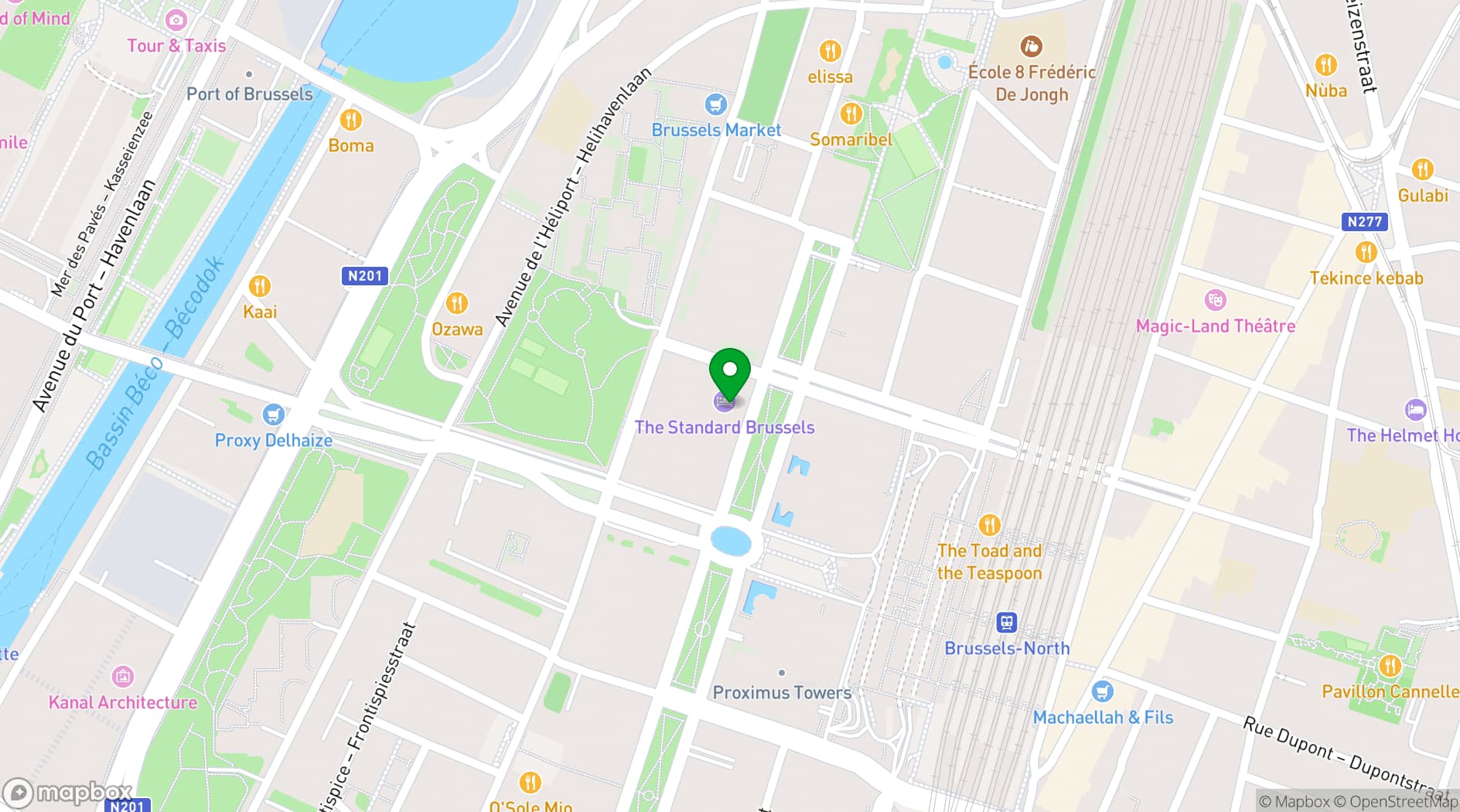 Map showing The Standard Brussels