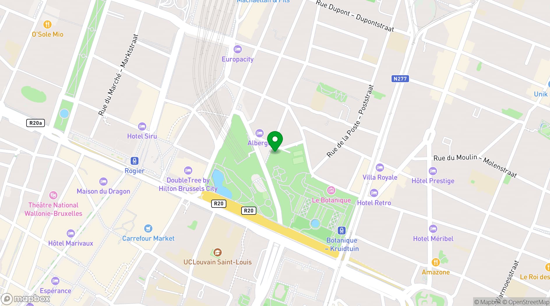 Map showing The Hoxton, Brussels
