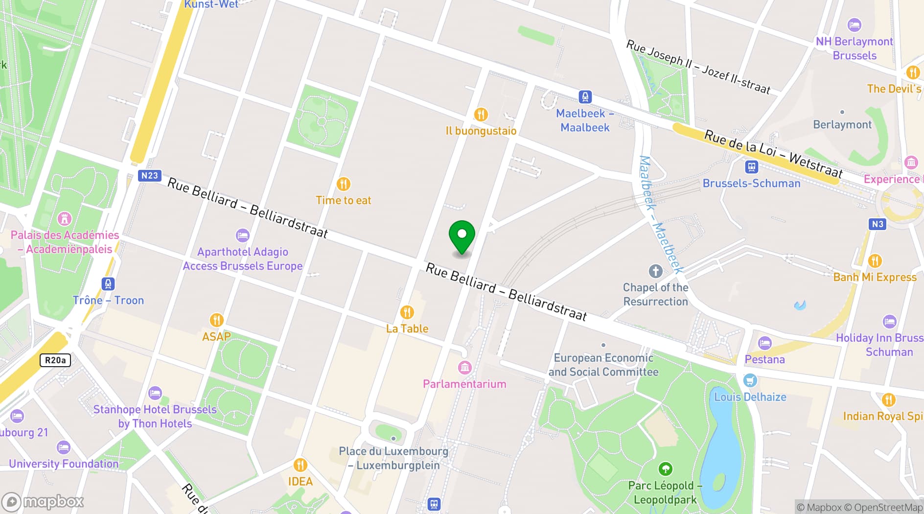 Map showing (re)space European Quarter