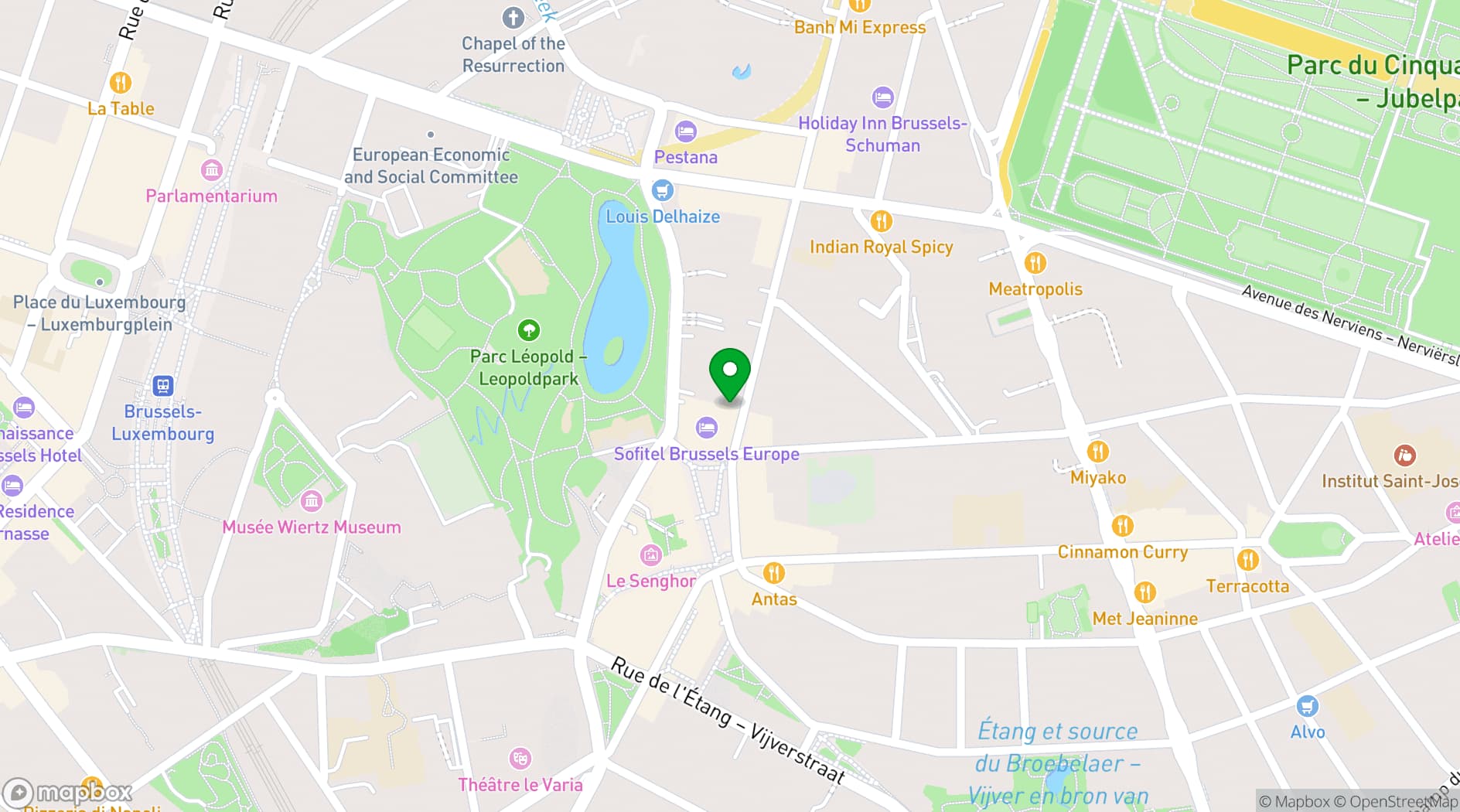 Map showing Albert Borschette Congress Center