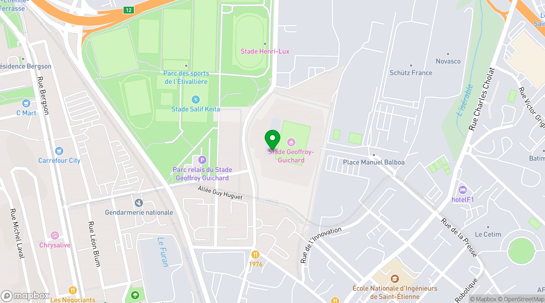 Map showing Club des Étoiles