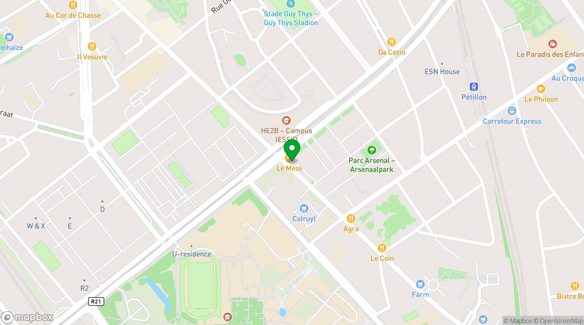 Map showing Chalet Robinson