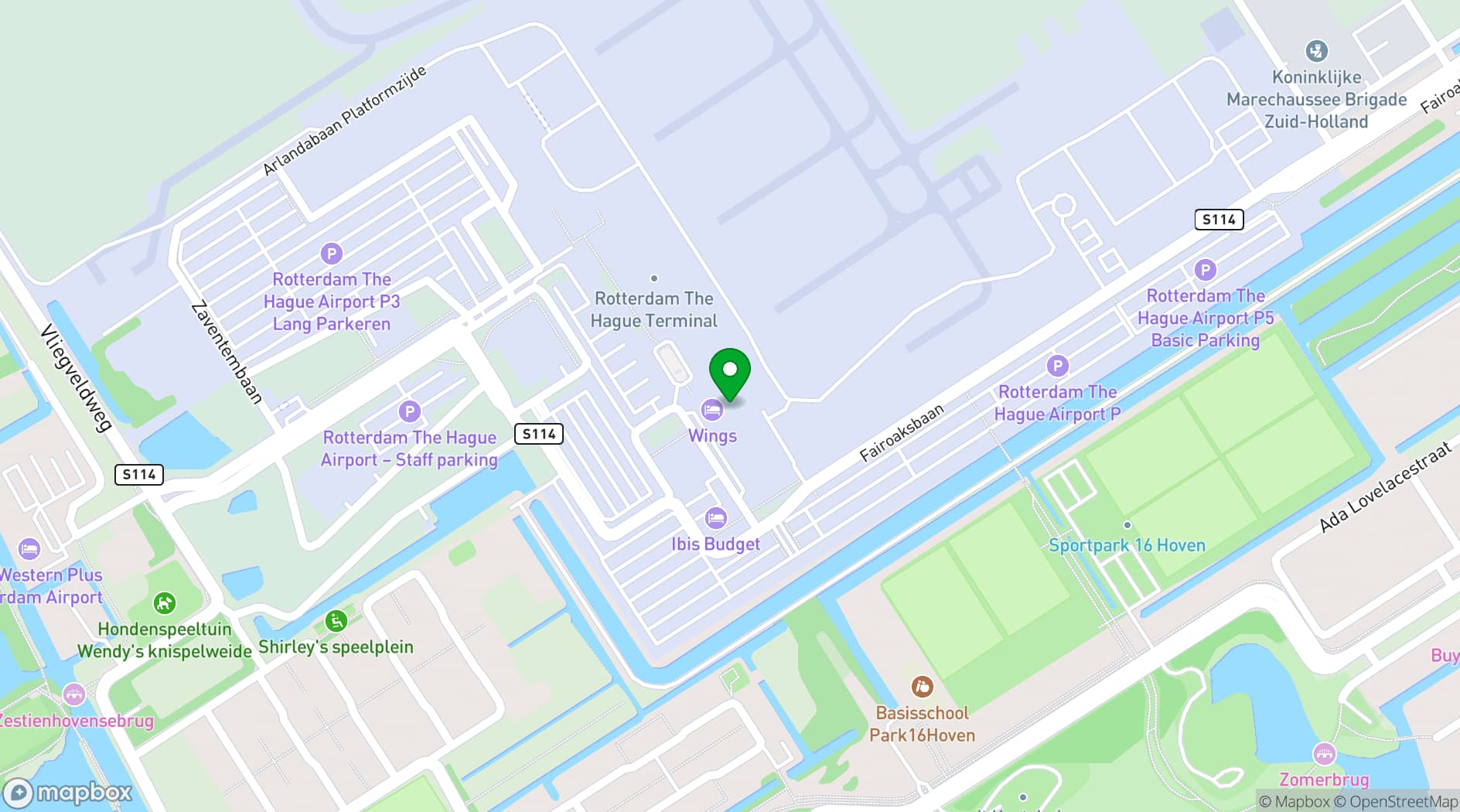 Map showing Fletcher Hotel-Restaurant Wings-Rotterdam
