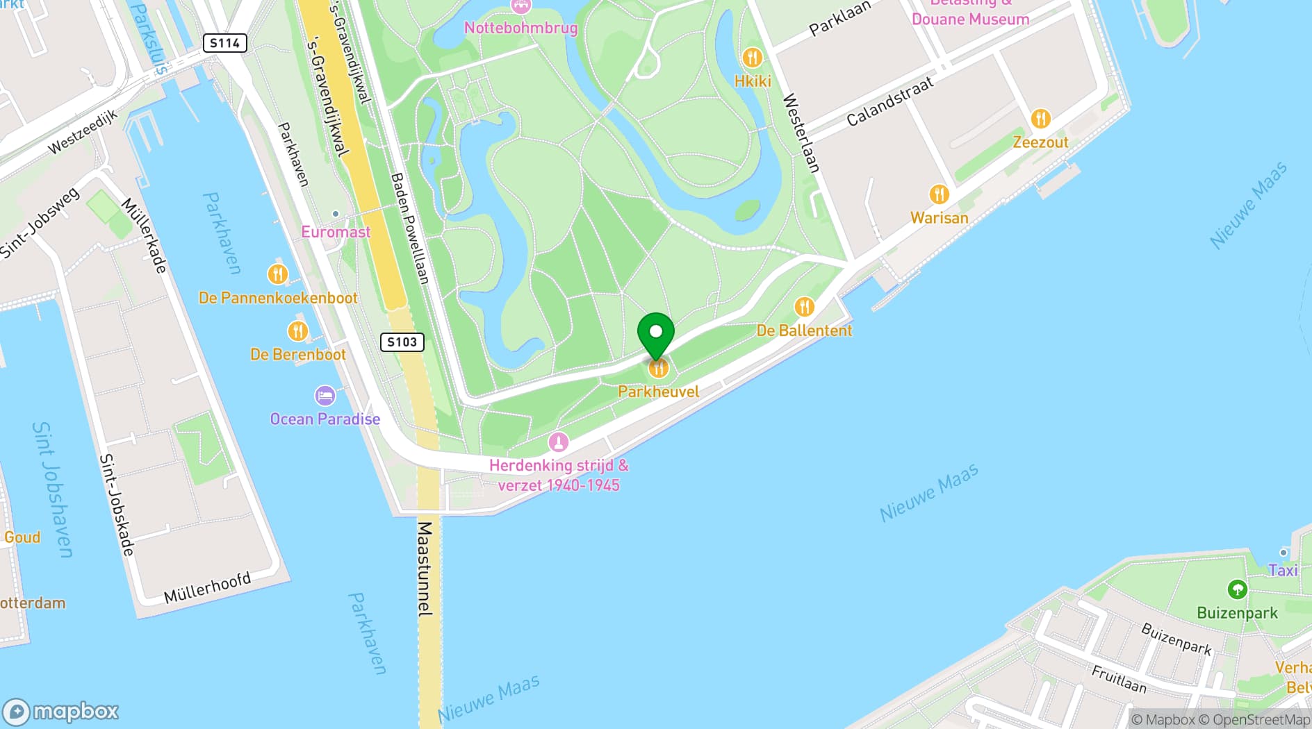Map showing Parkheuvel