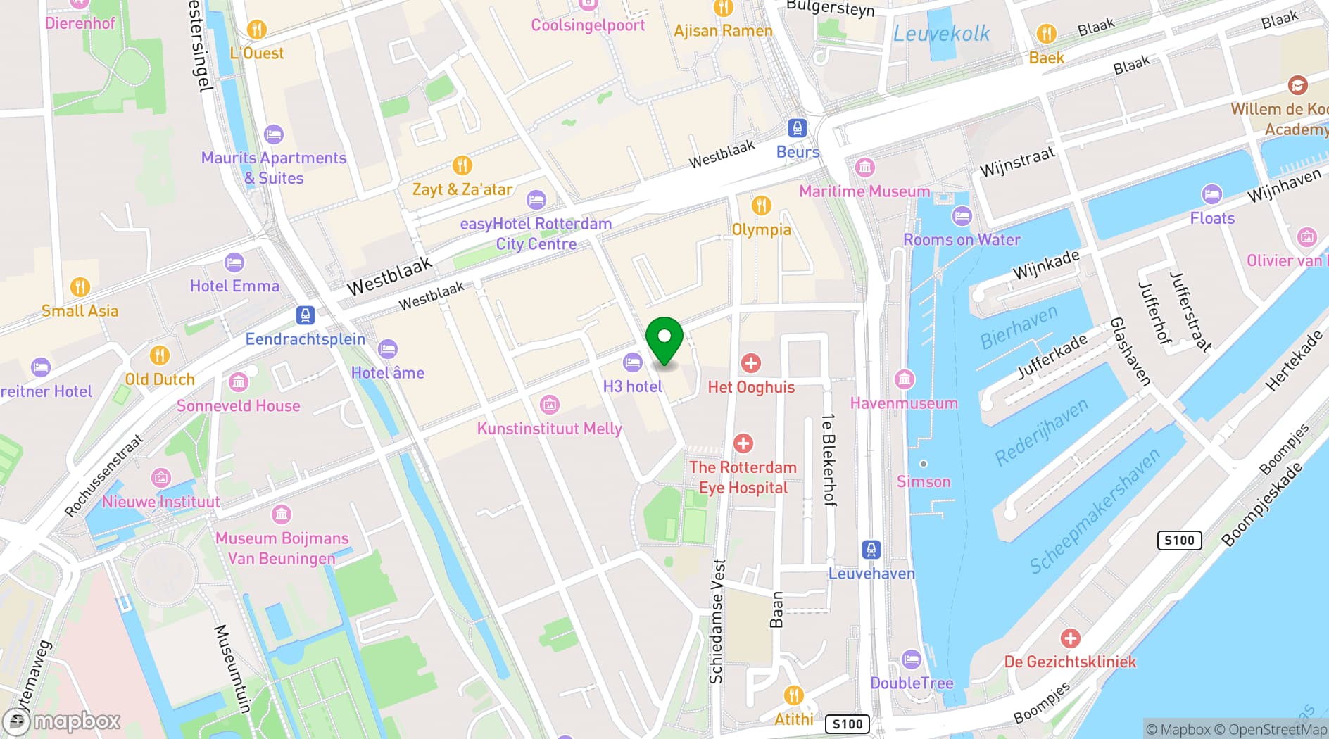 Map showing Theater Rotterdam