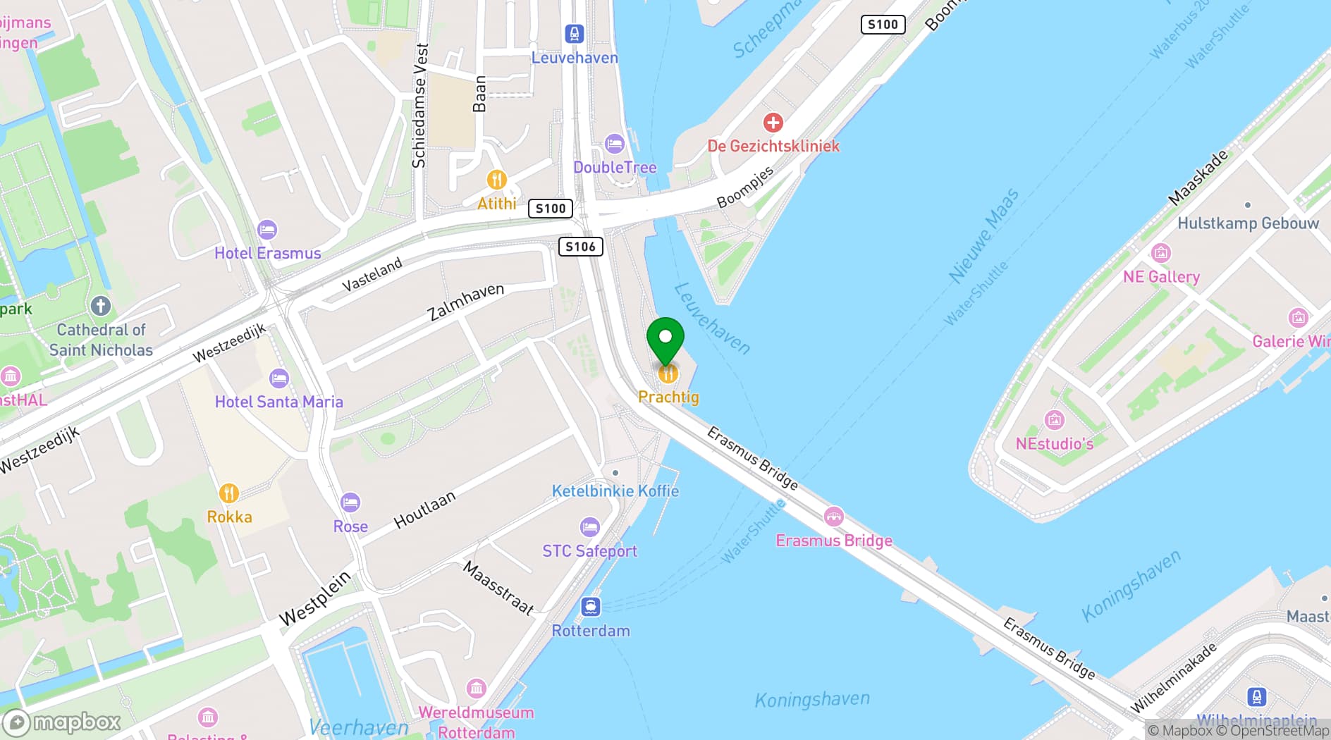 Map showing Bar-Restaurant Prachtig