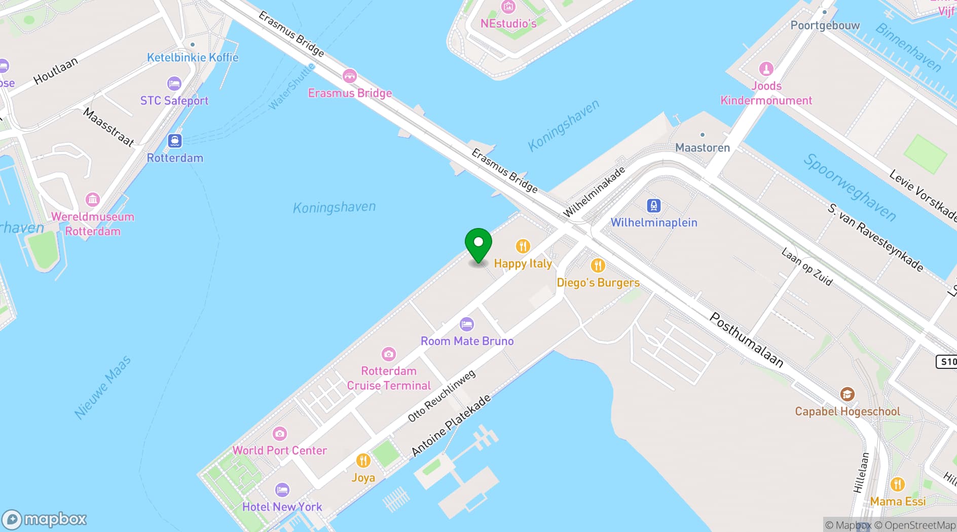 Map showing nhow Rotterdam